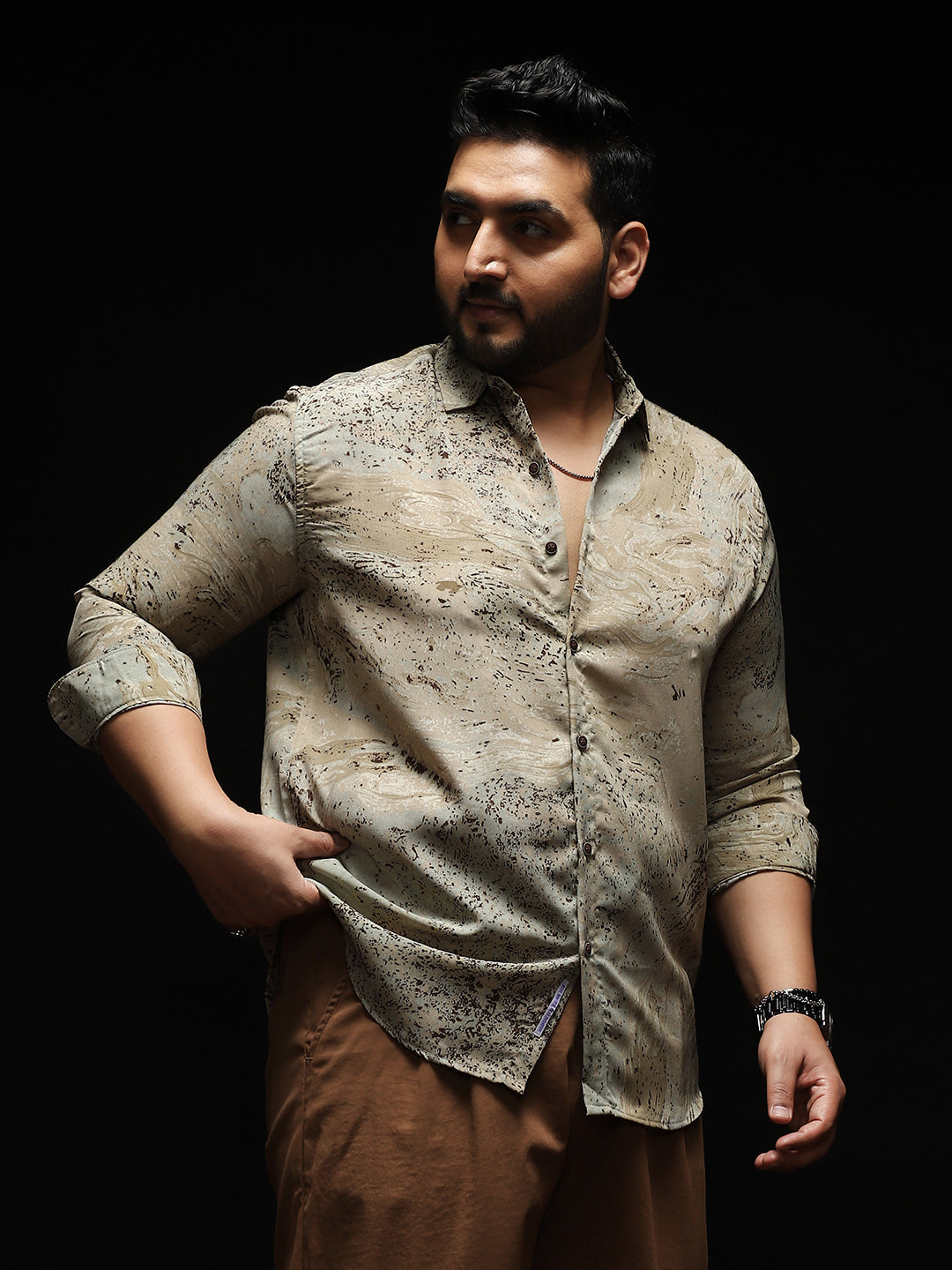 Marble-Specks Imprint Shirt