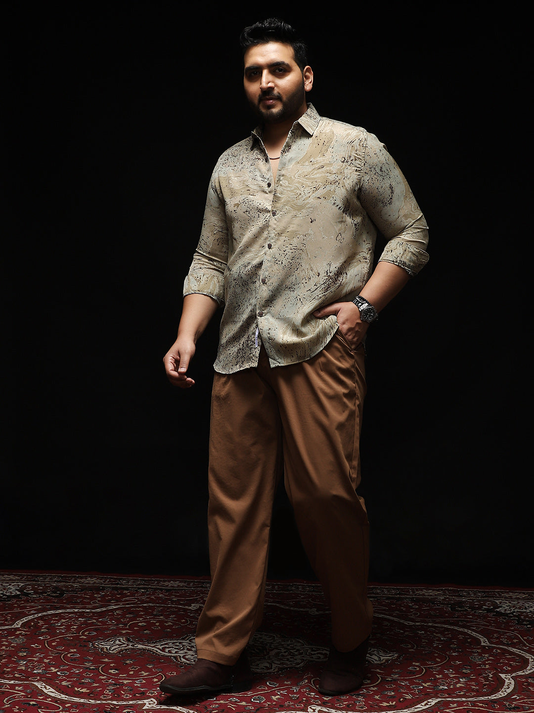 Marble-Specks Imprint Shirt