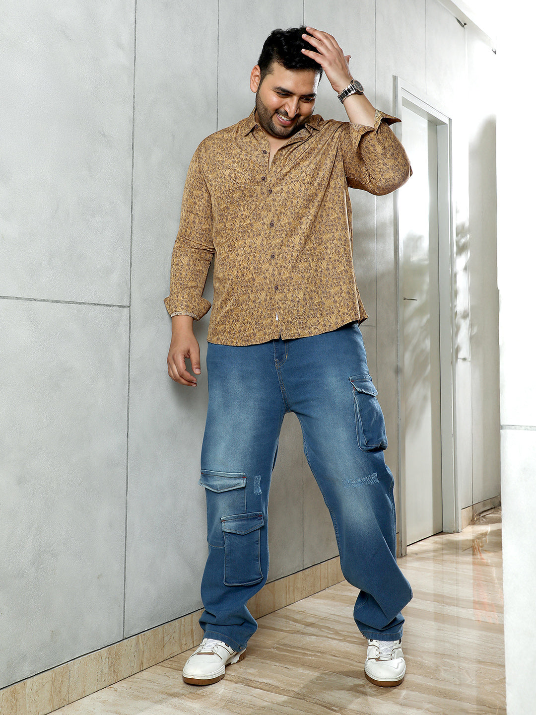 Indie Floral-Motif Imprint Shirt