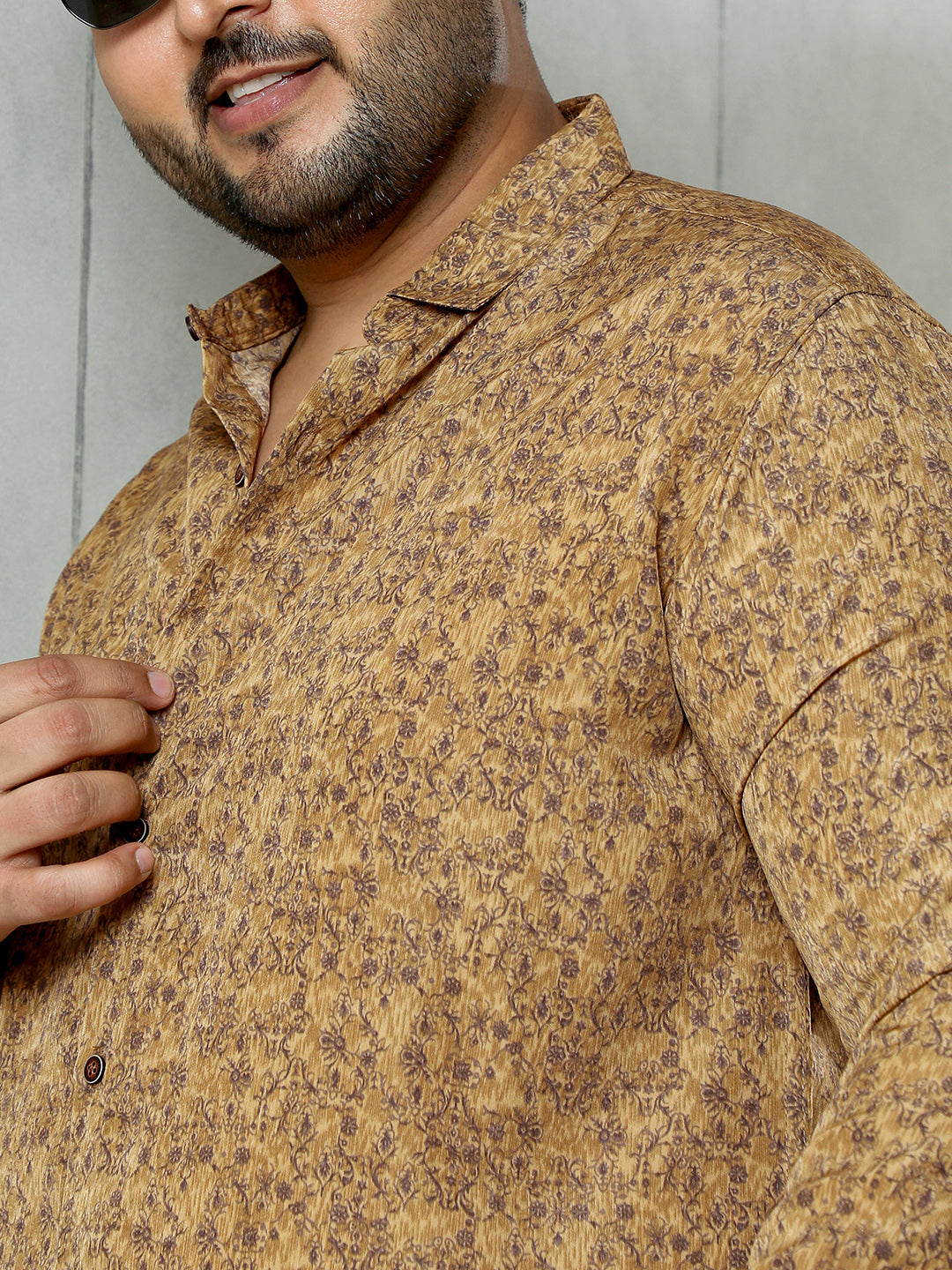 Indie Floral-Motif Imprint Shirt