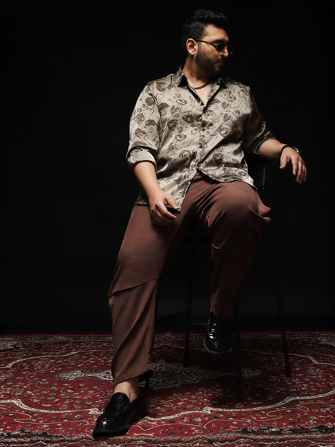 Faded-Flora Jacquard Shirt