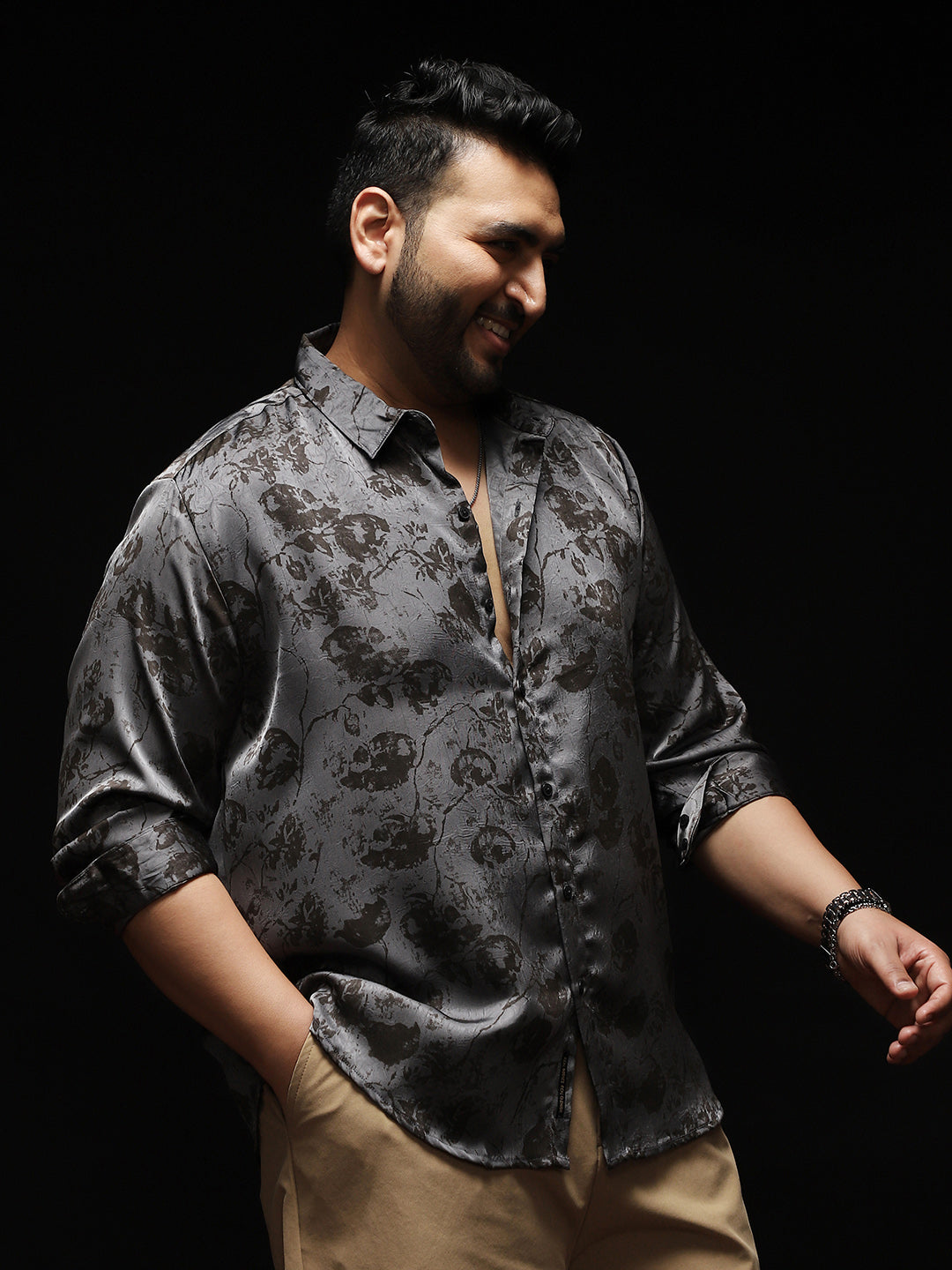 Faded-Flora Jacquard Shirt