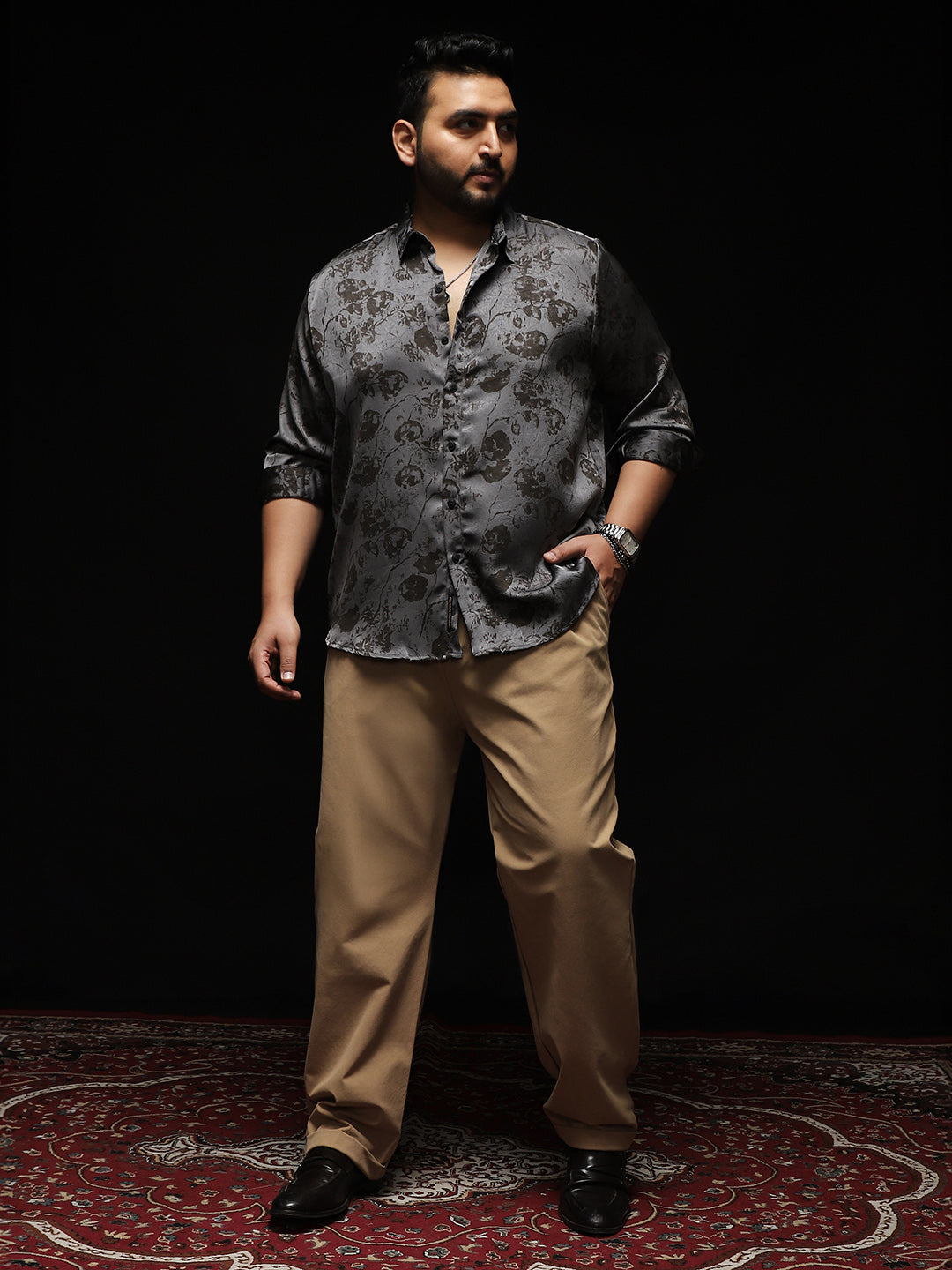 Faded-Flora Jacquard Shirt