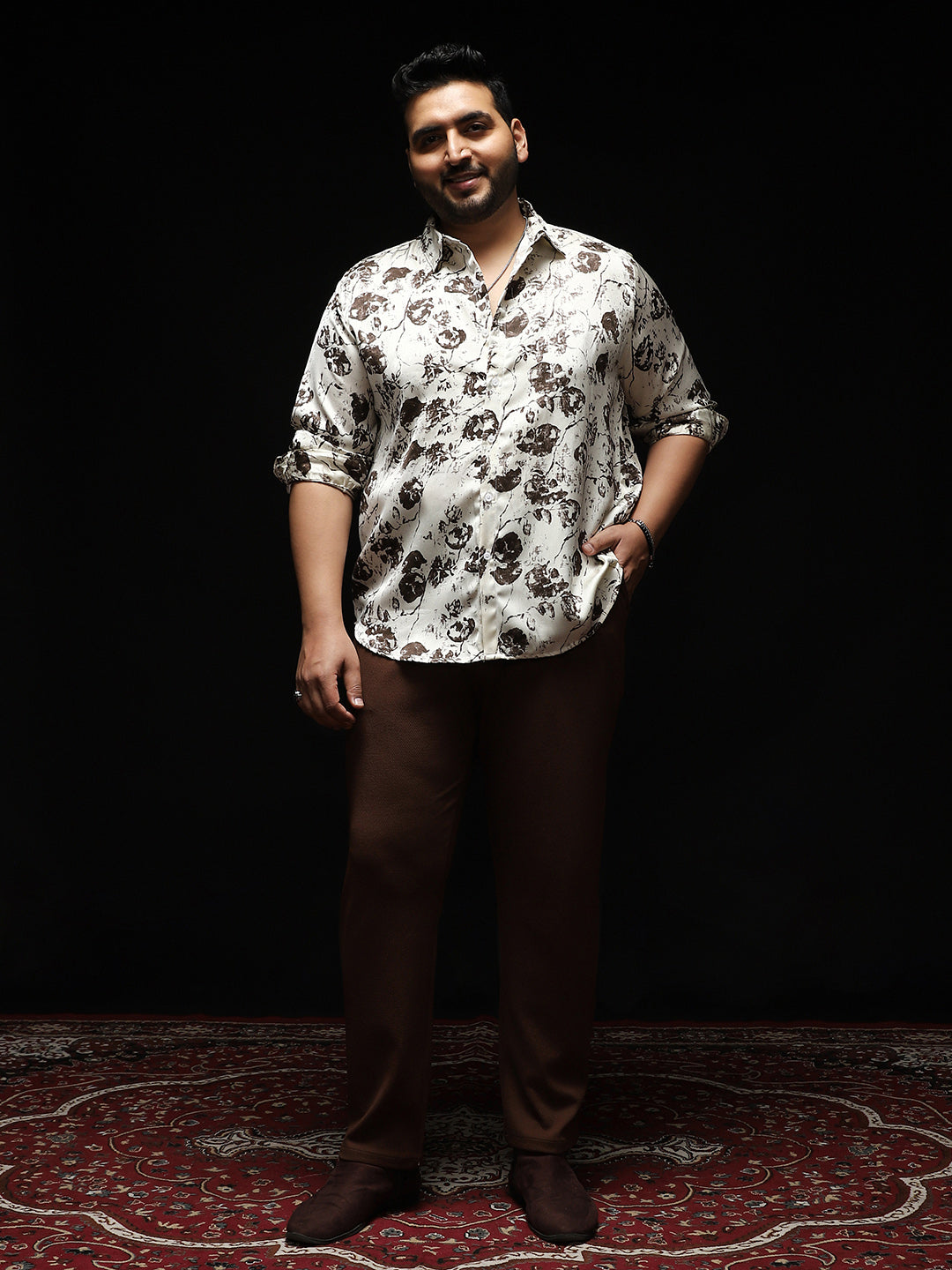 Faded-Flora Jacquard Shirt