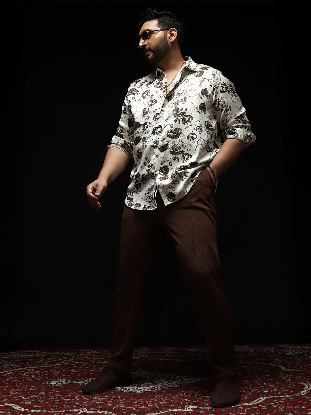 Faded-Flora Jacquard Shirt