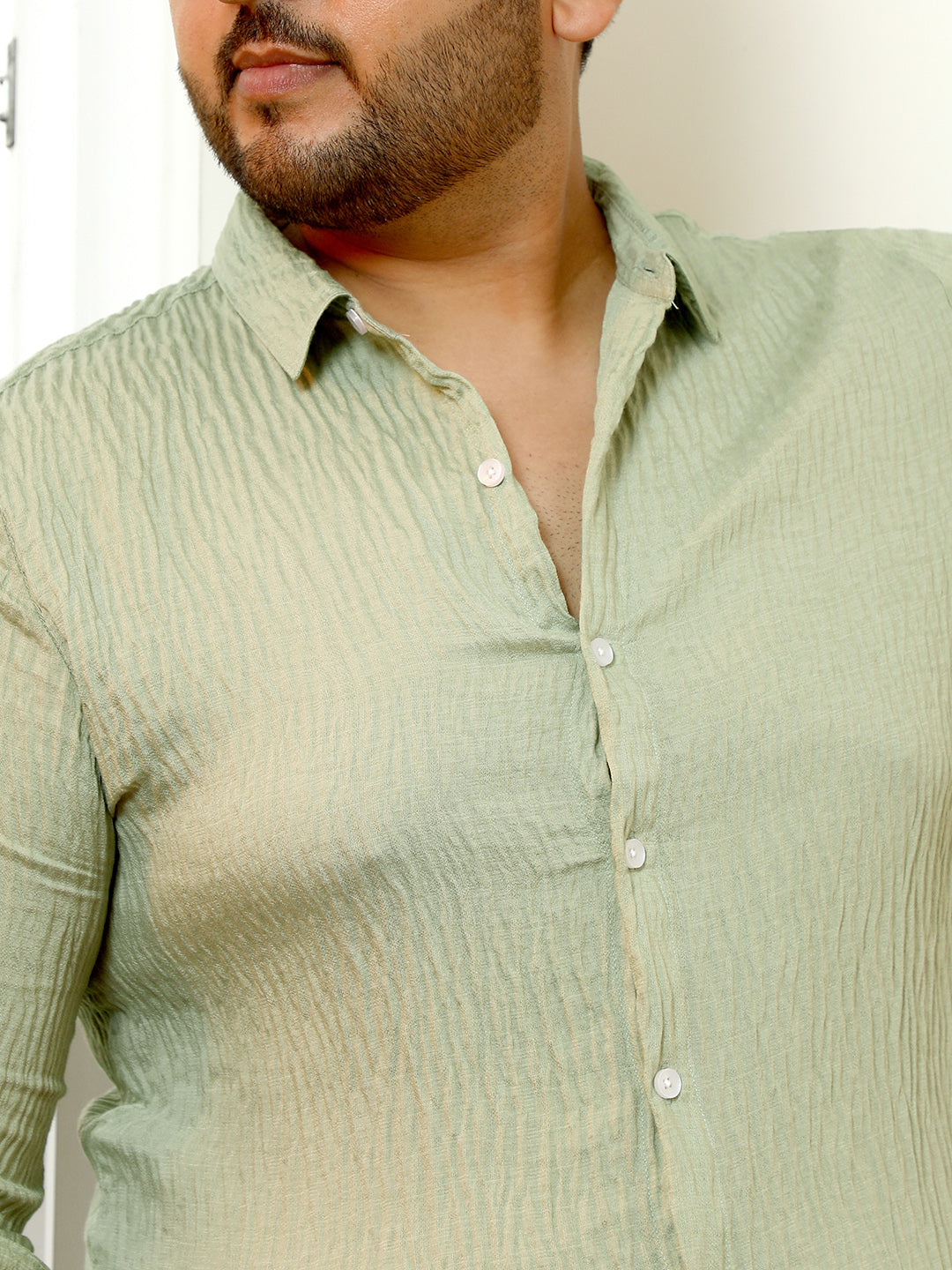 Solid Creased-Tactile Shirt