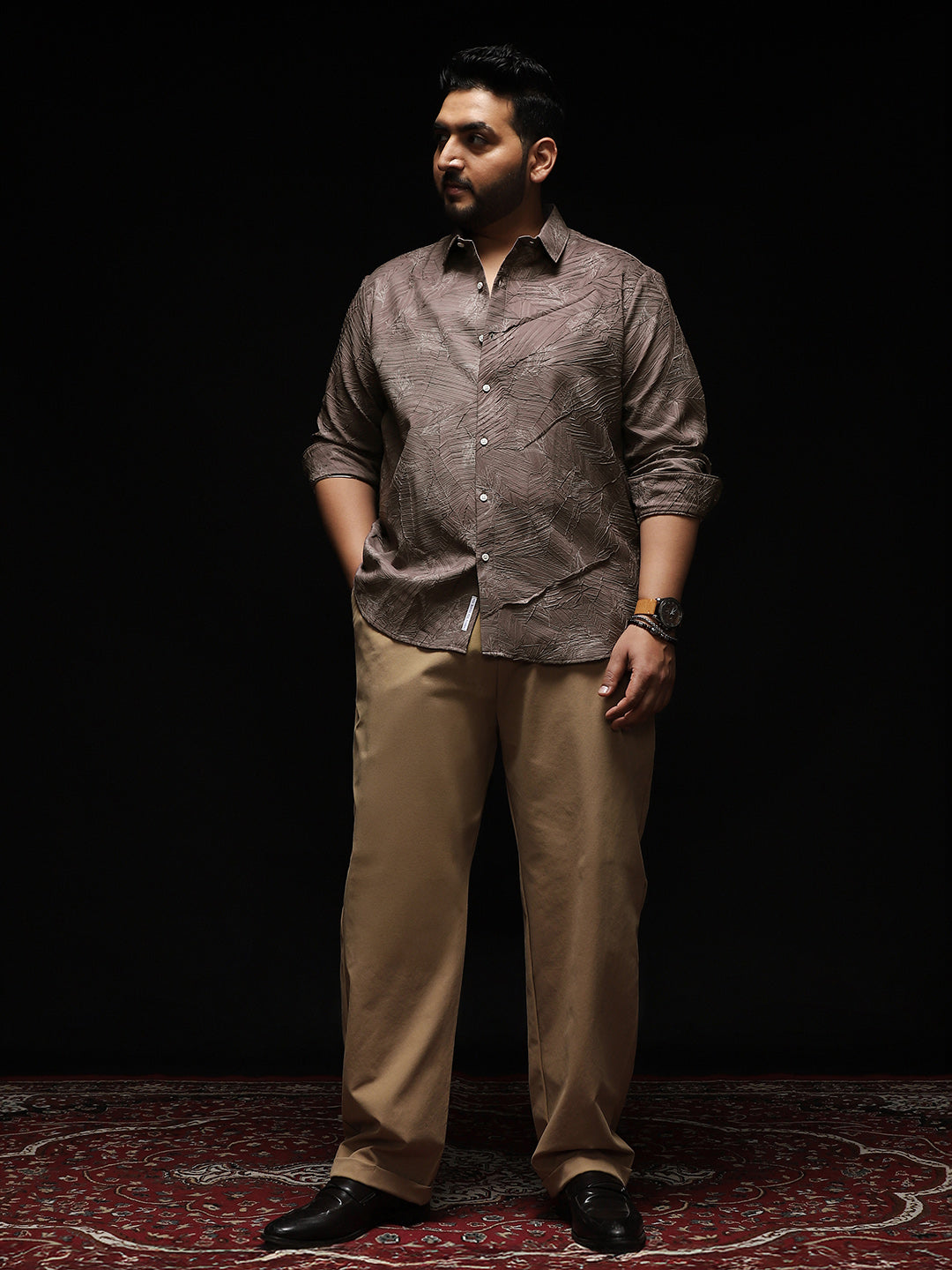 Twig-Imprint Foliage-Tactile Shirt