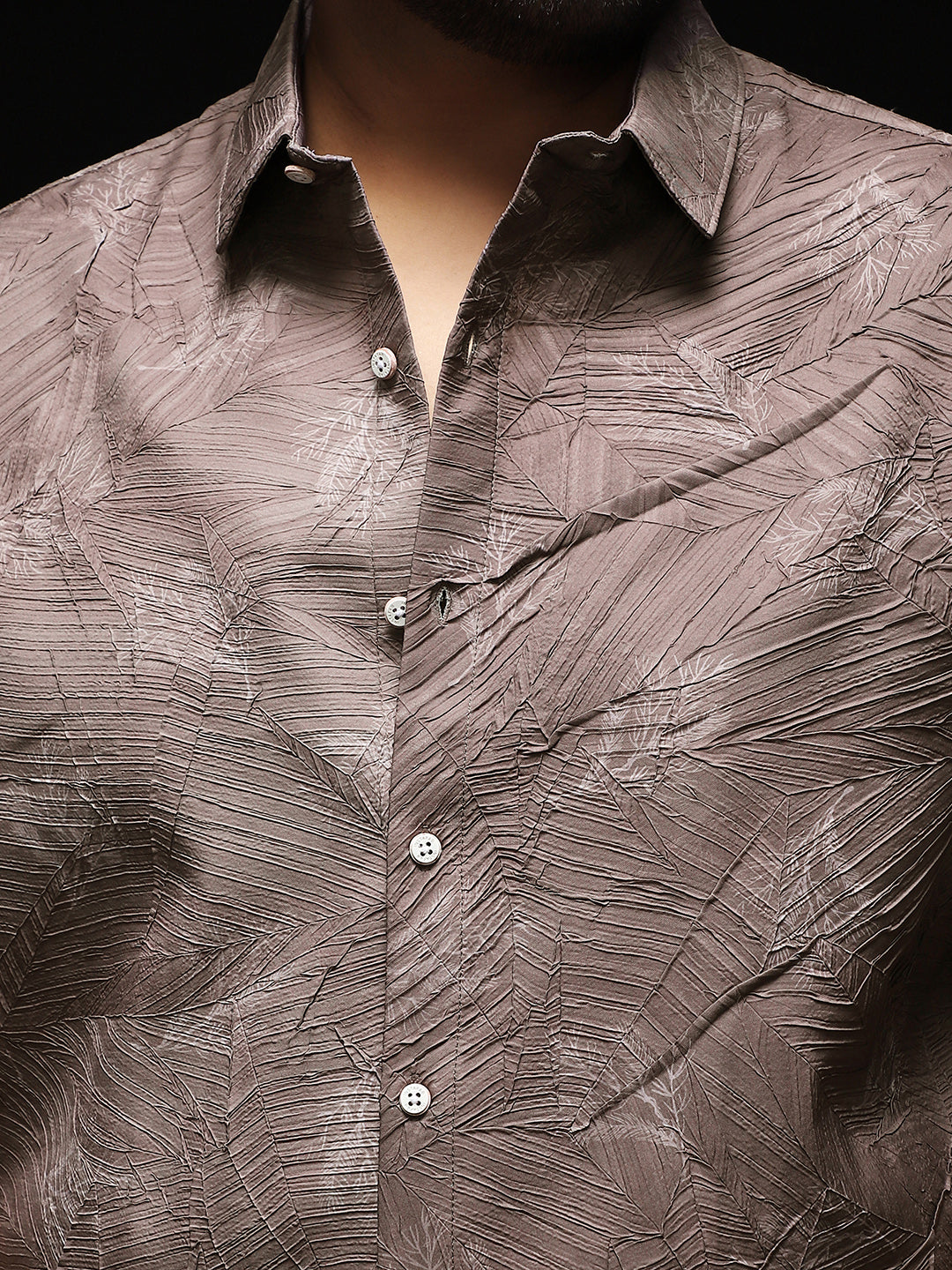 Twig-Imprint Foliage-Tactile Shirt