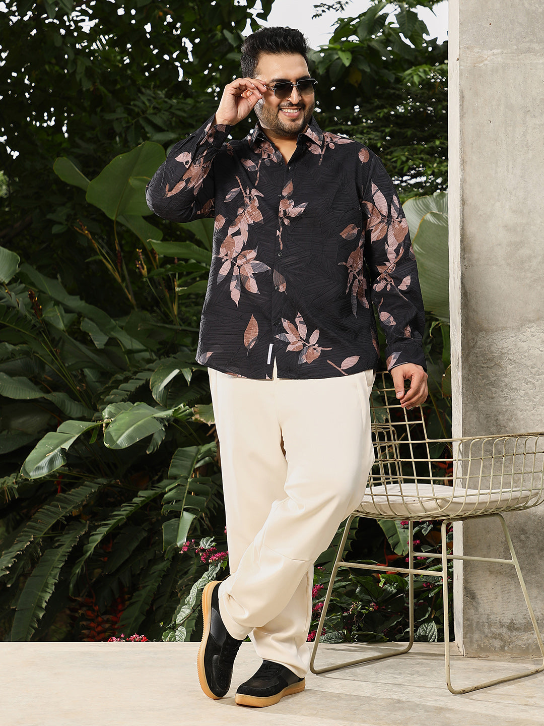 Imprinted Foliage Textured Shirt