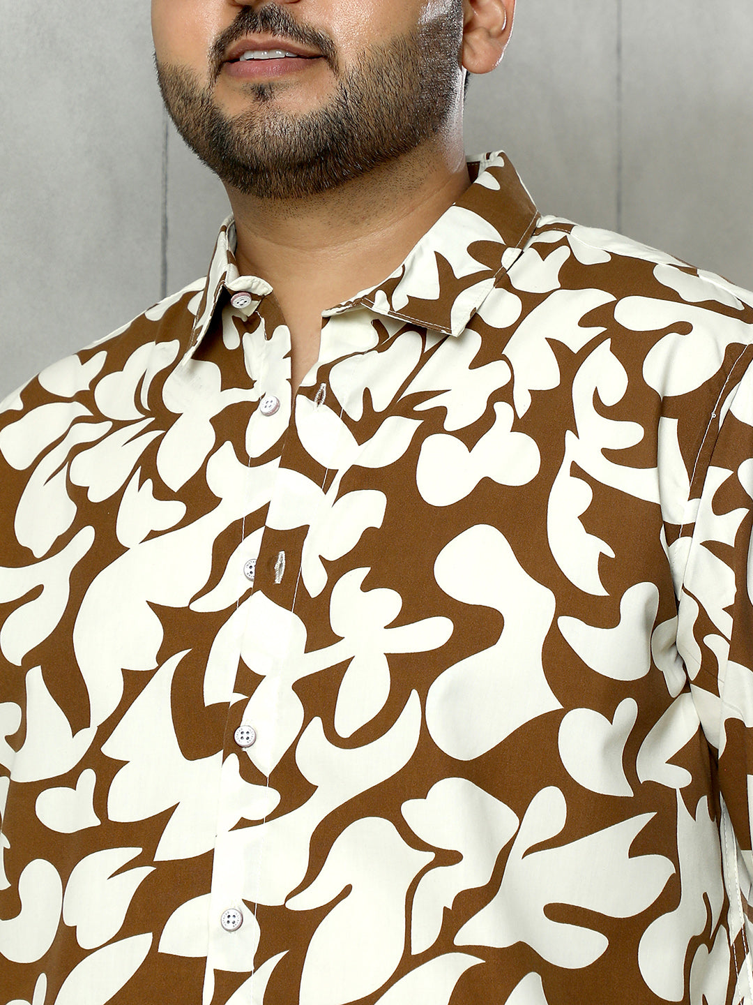 Contrast-Botanics Imprint Shirt