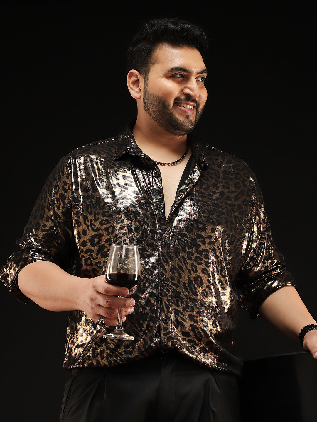 Metallic-Cheetah Velvet Shirt