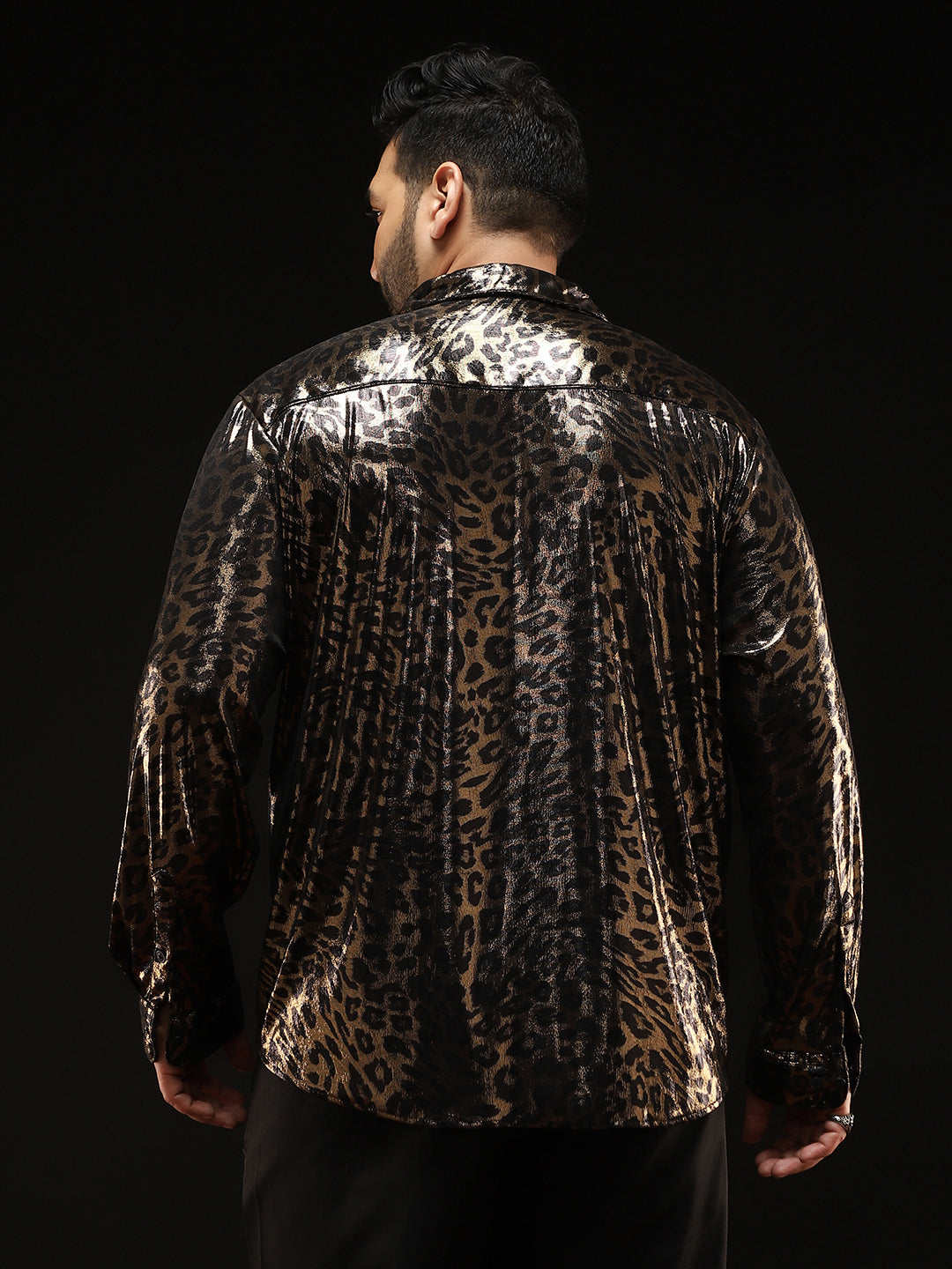 Metallic-Cheetah Velvet Shirt