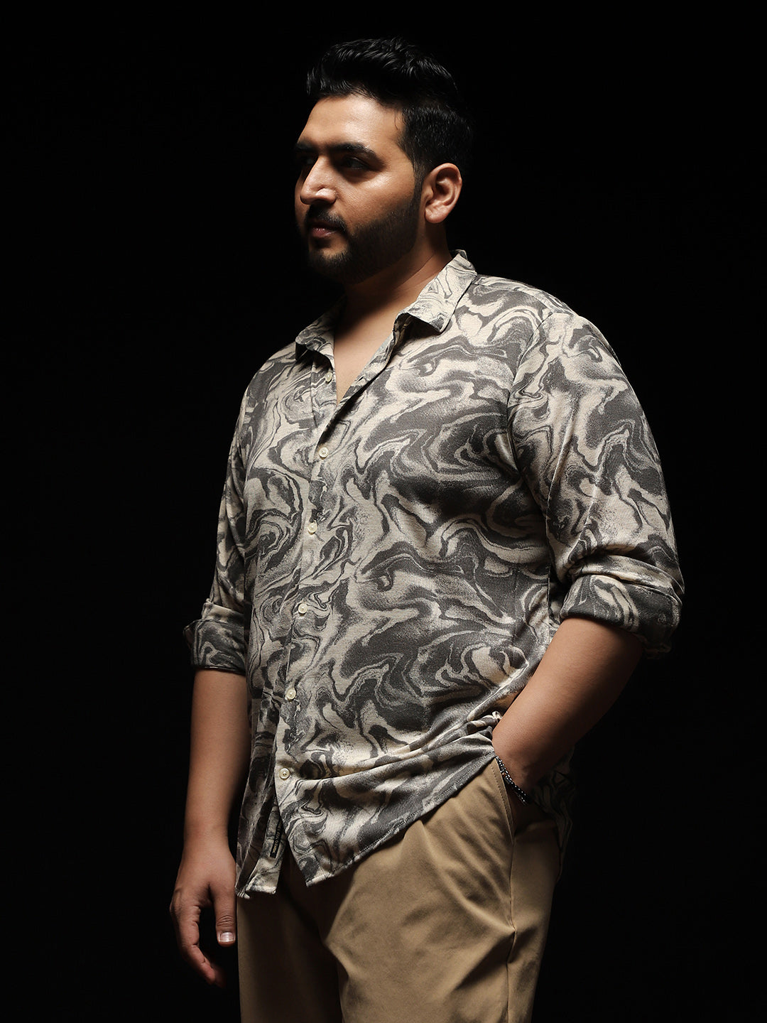 Fluid-Marble Textured Shirt