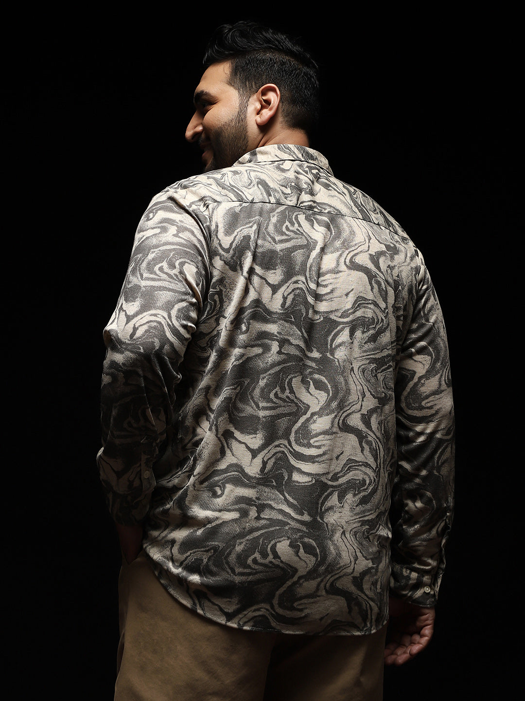 Fluid-Marble Textured Shirt