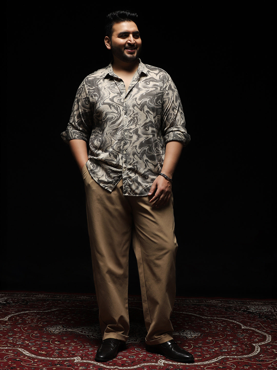 Fluid-Marble Textured Shirt