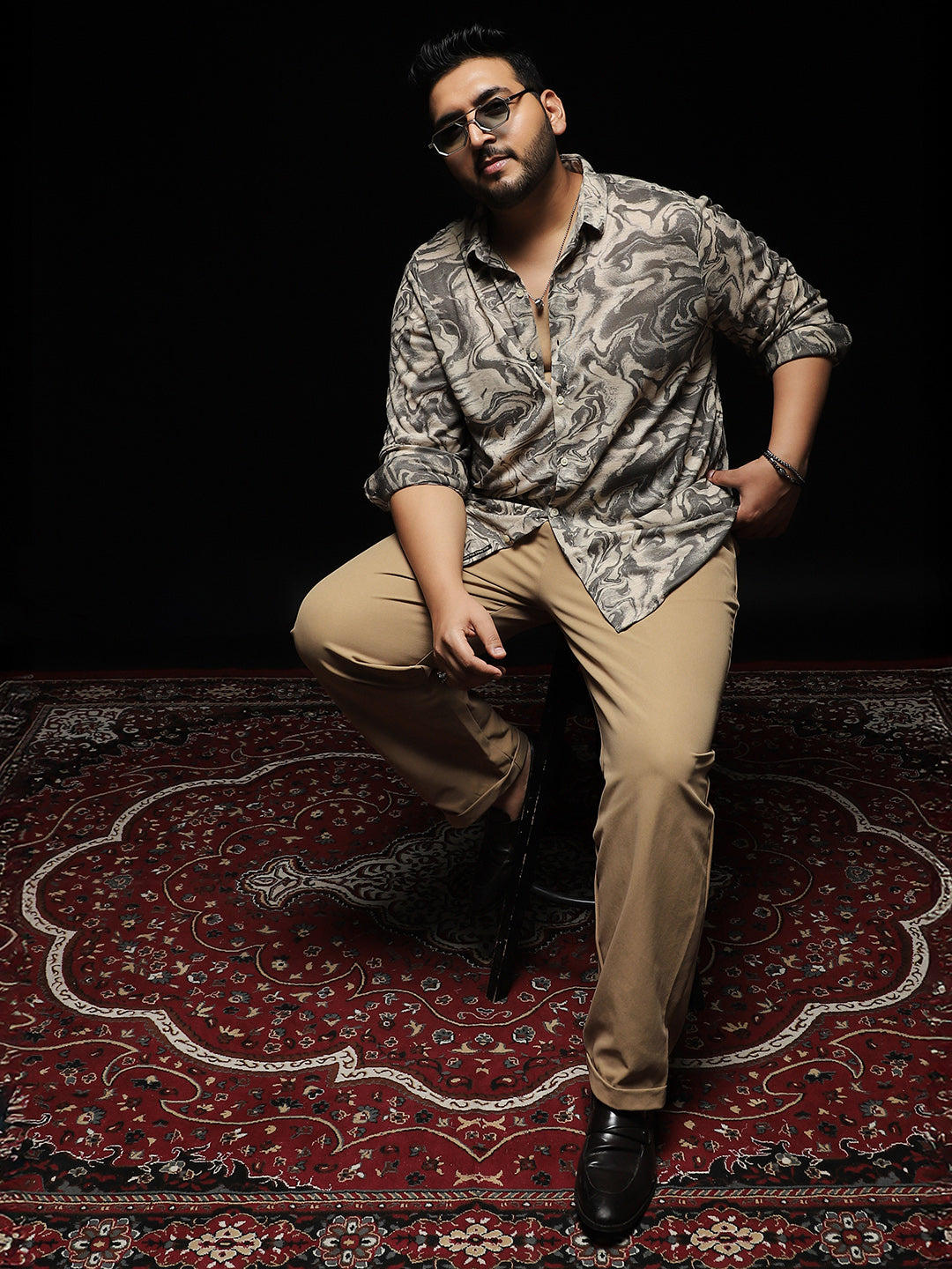 Fluid-Marble Textured Shirt