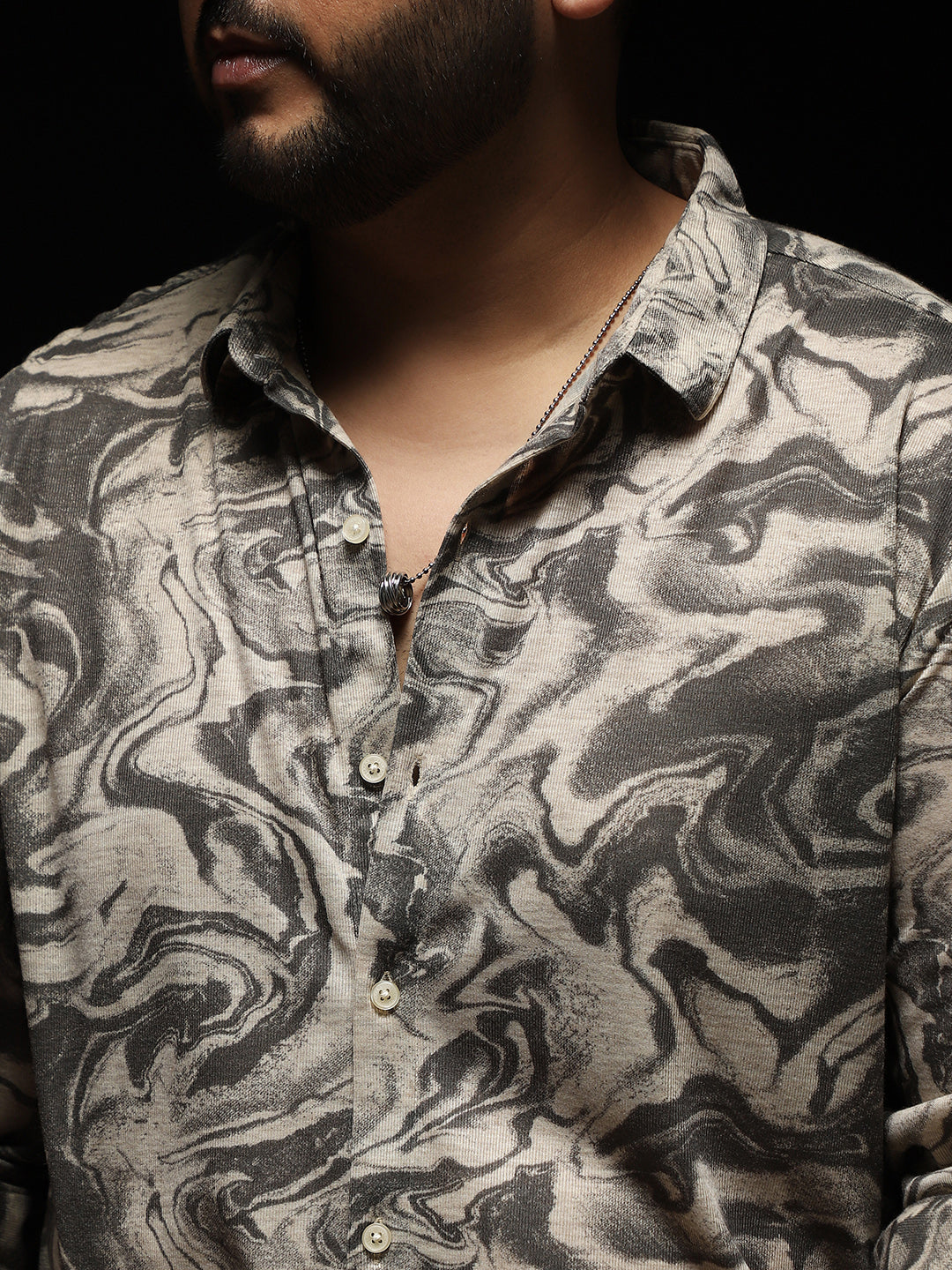 Fluid-Marble Textured Shirt