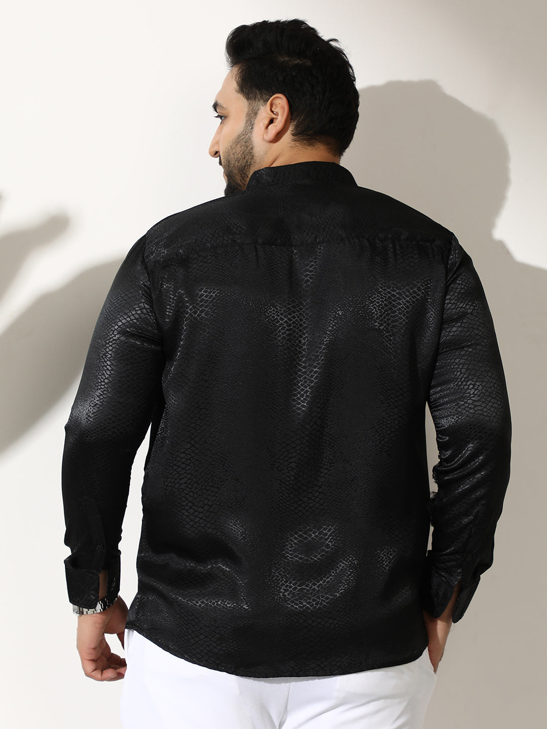 Reptilia Satin-Jacquard Shirt