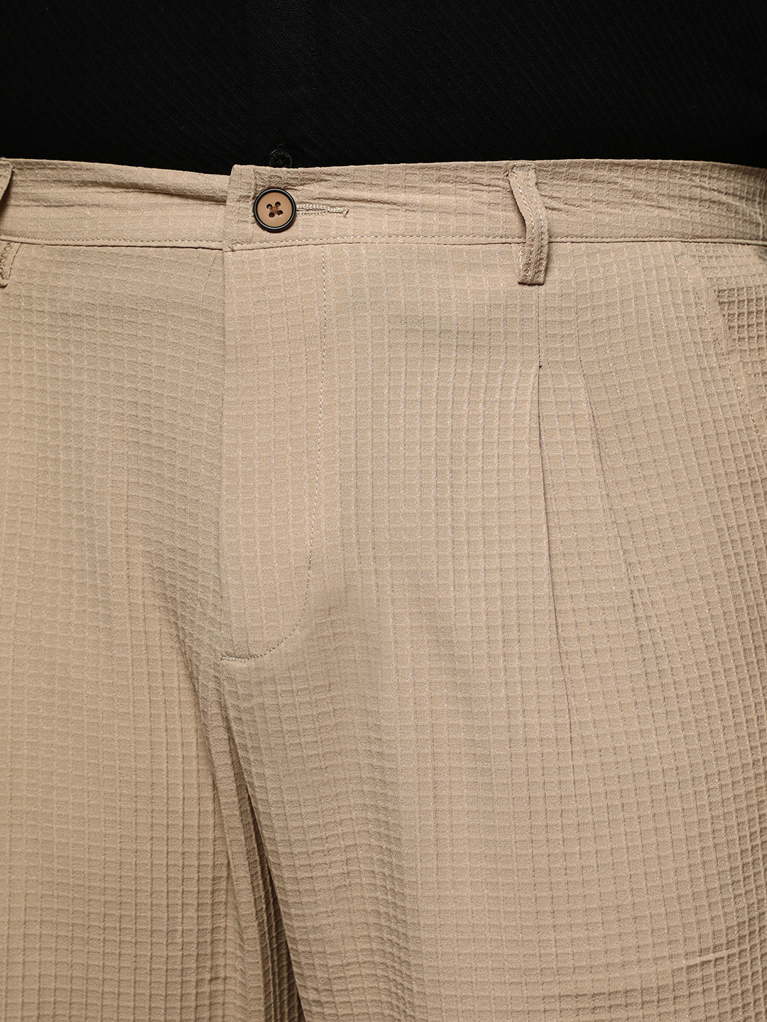 Textured Graph Check Trousers