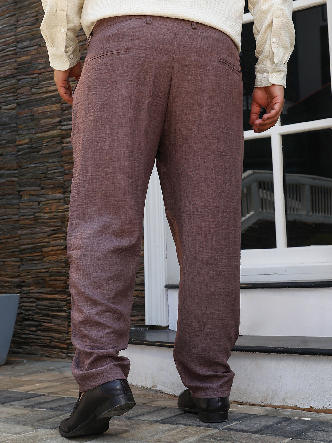 Straight Linen-Blend Trousers