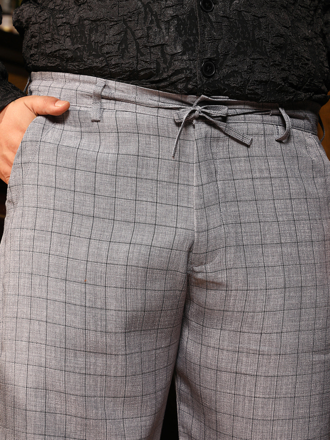 Graph-Check Casual Trousers