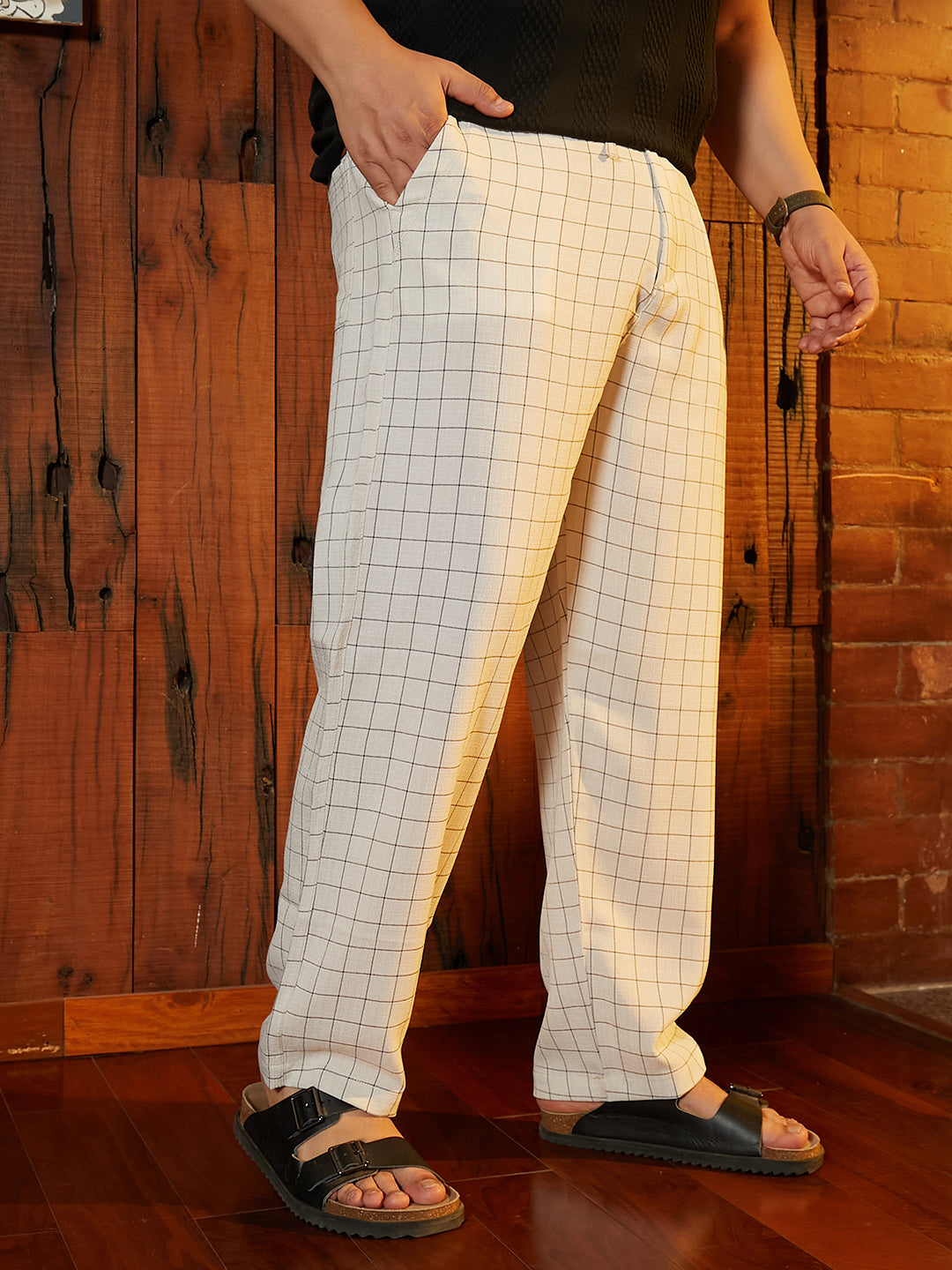 Graph-Check Casual Trousers