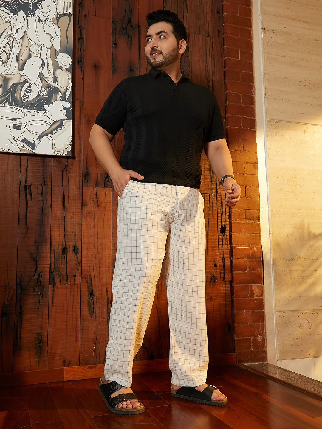 Graph-Check Casual Trousers