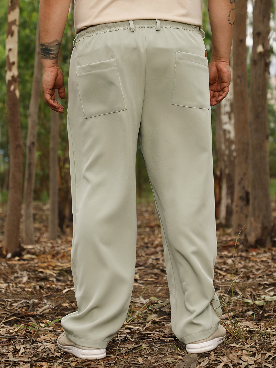 Solid Relaxed Chino Trousers