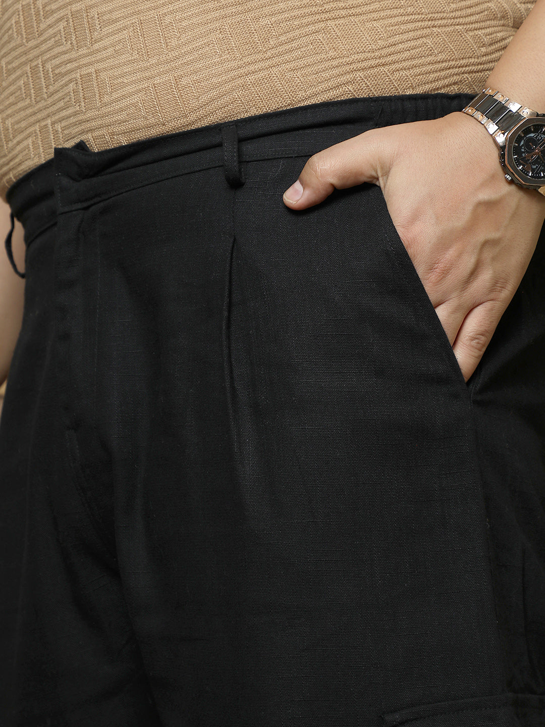 Pleated Utility-Tapered Trousers