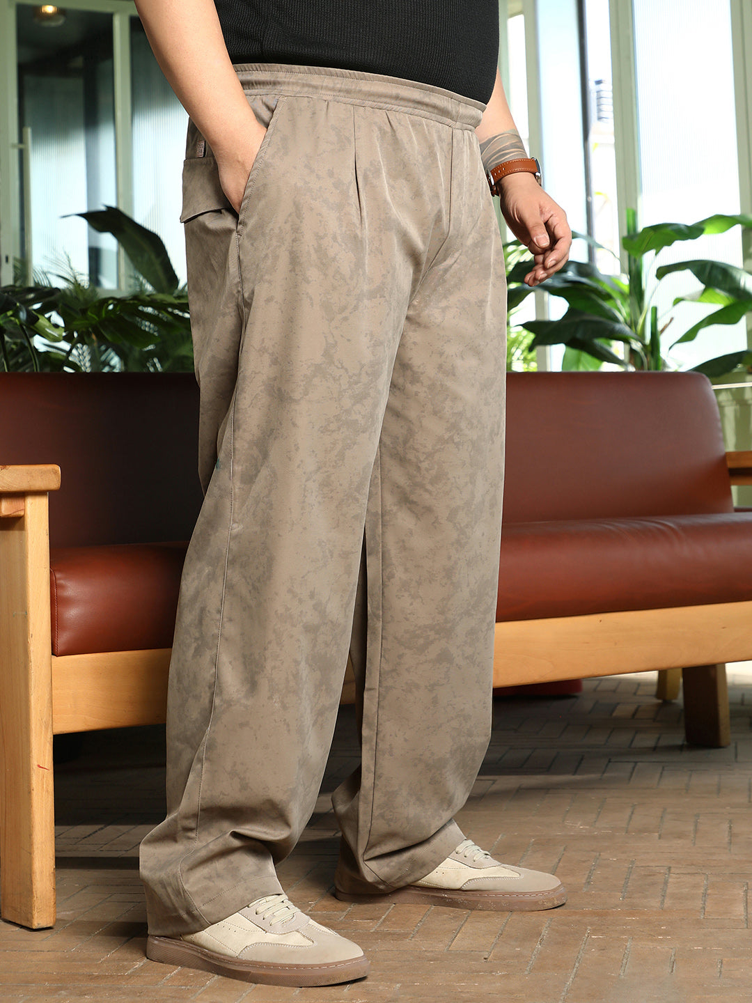 Splatter-Imprint Relaxed Trousers