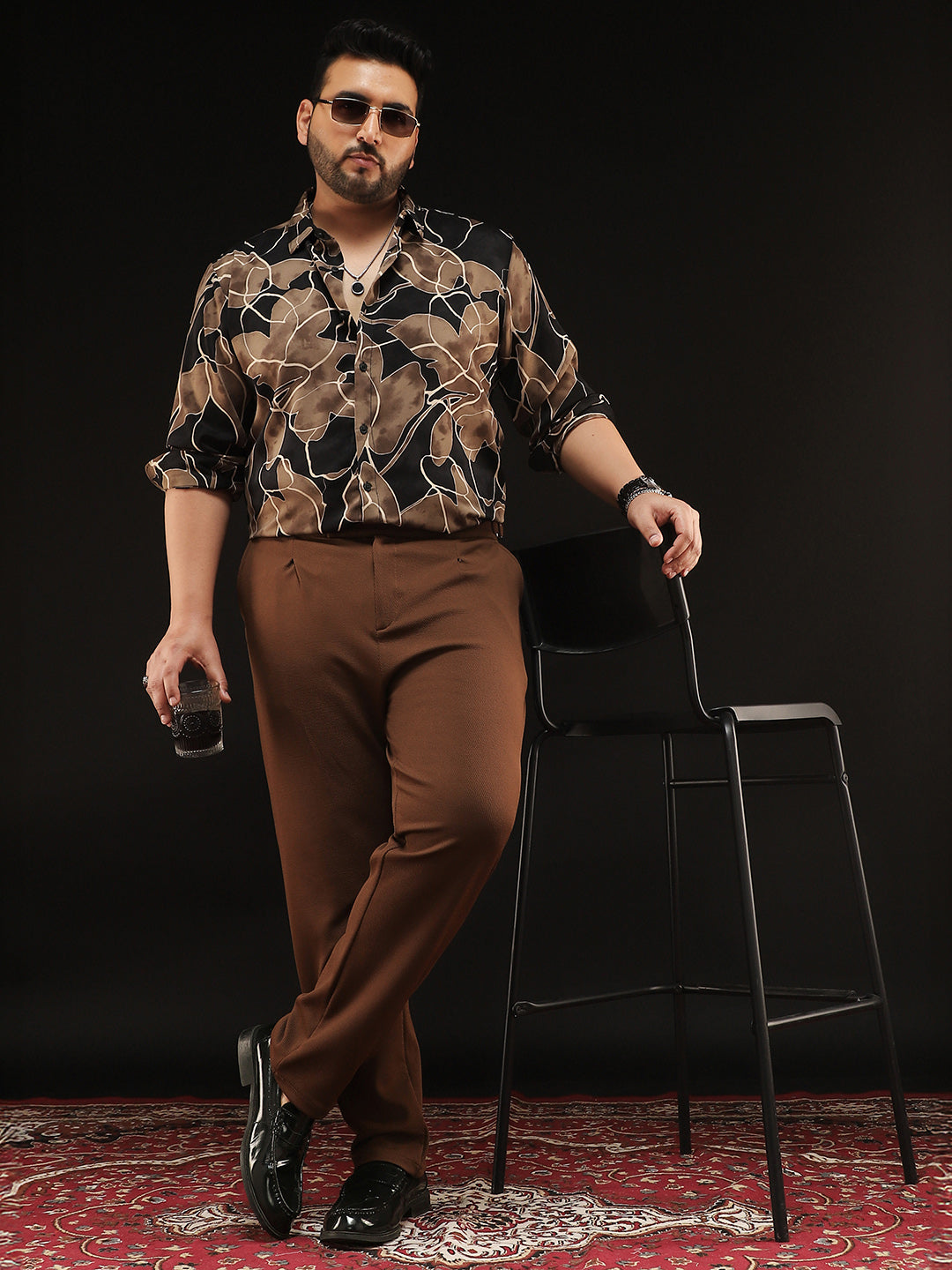Extended-Waistband Pleated Trousers