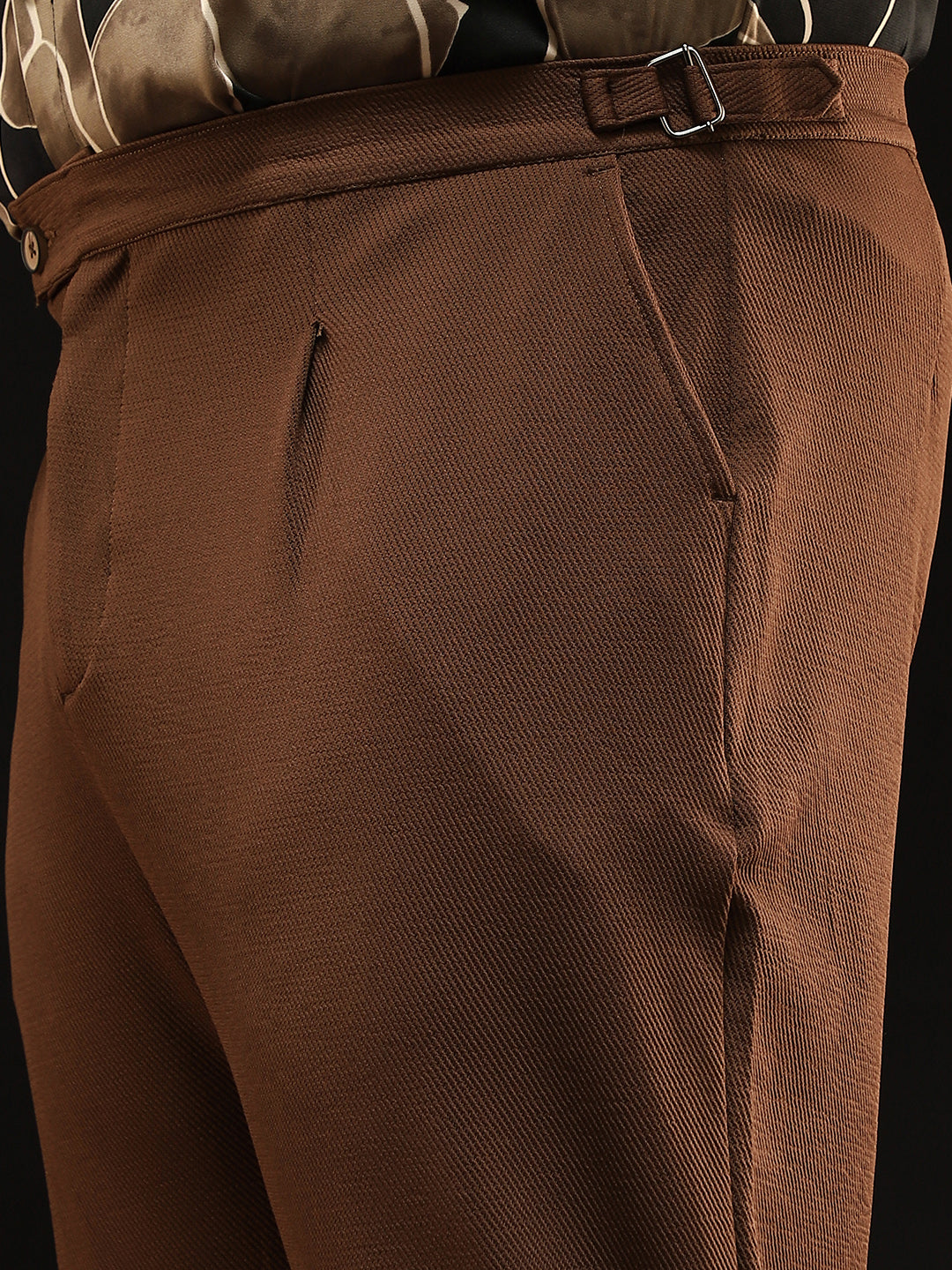 Extended-Waistband Pleated Trousers