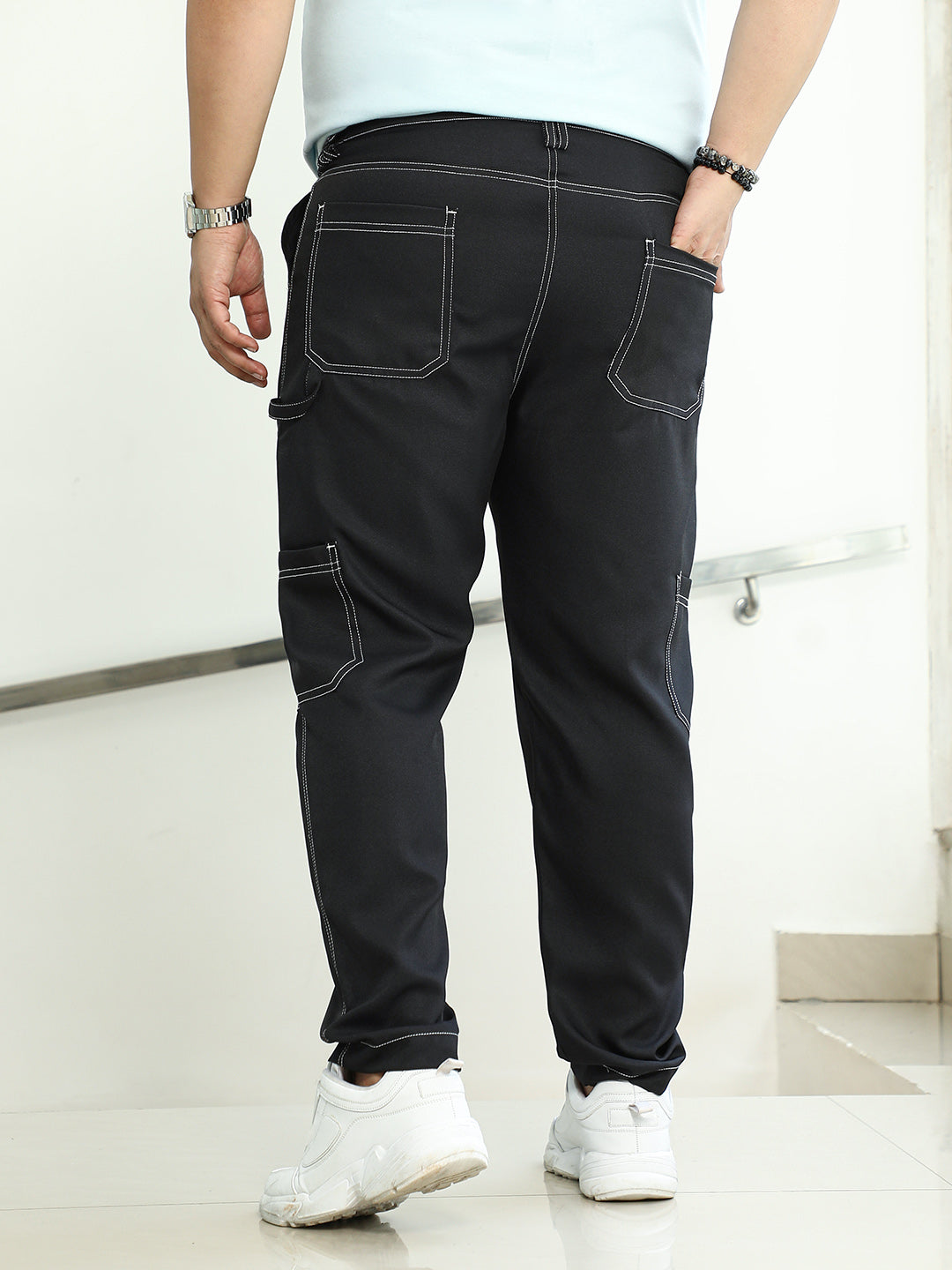 Contrast-Stitch Carpenter Utility Trousers