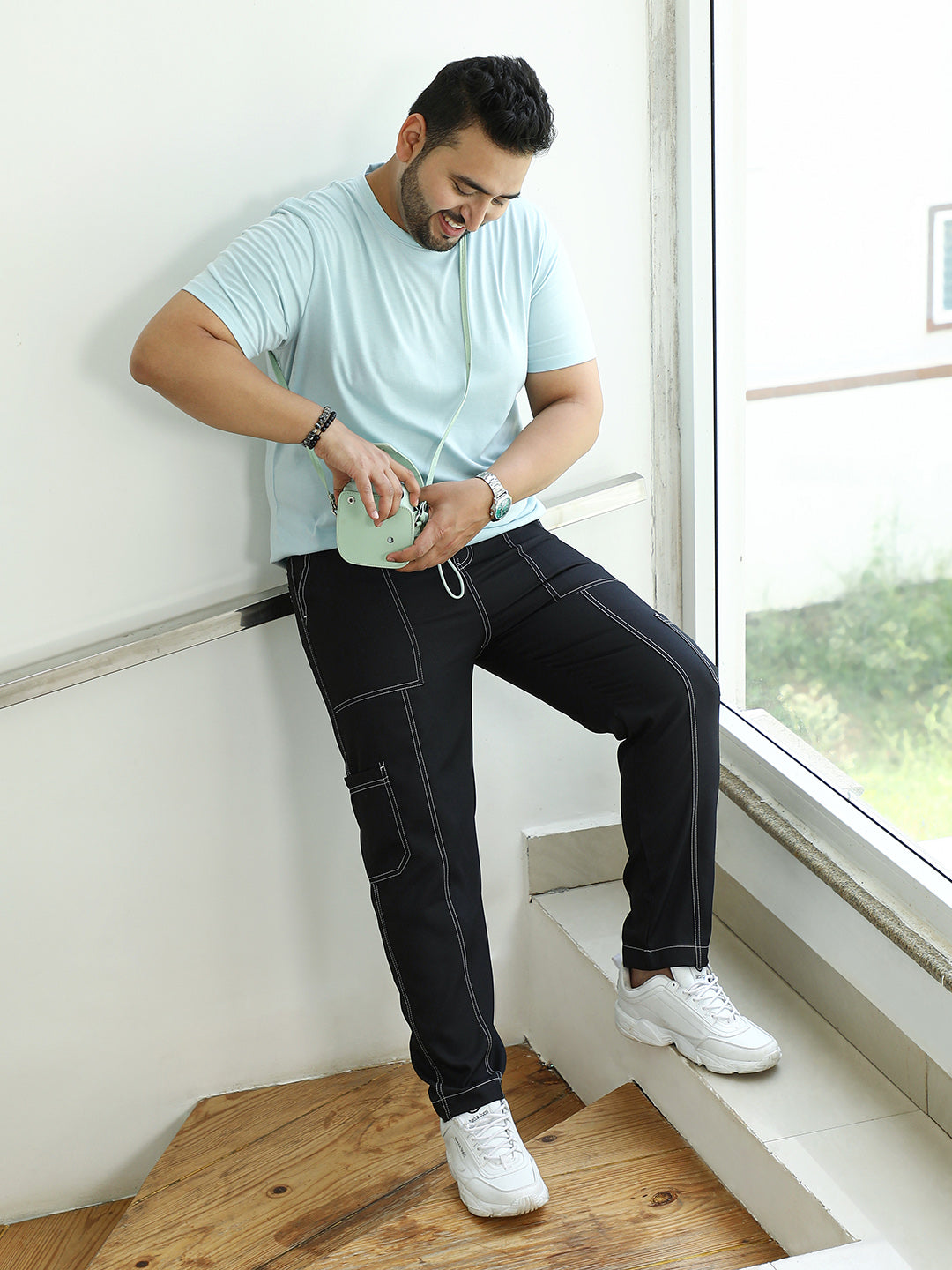 Contrast-Stitch Carpenter Utility Trousers