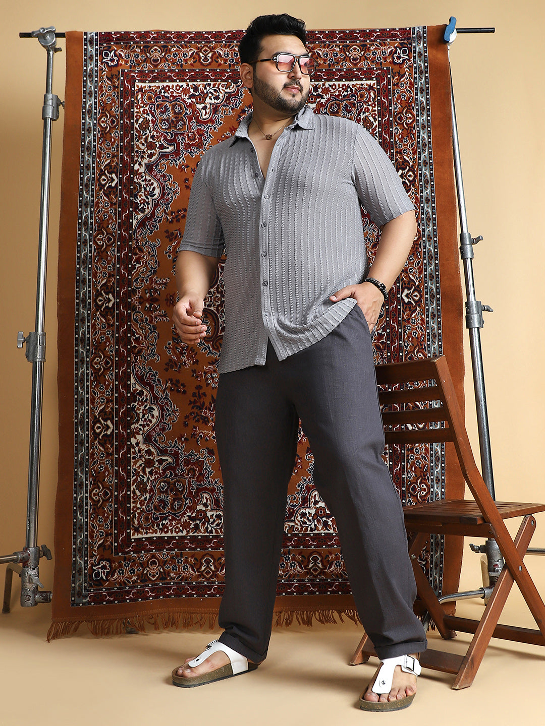 Linen-Blend Cuffed Trousers