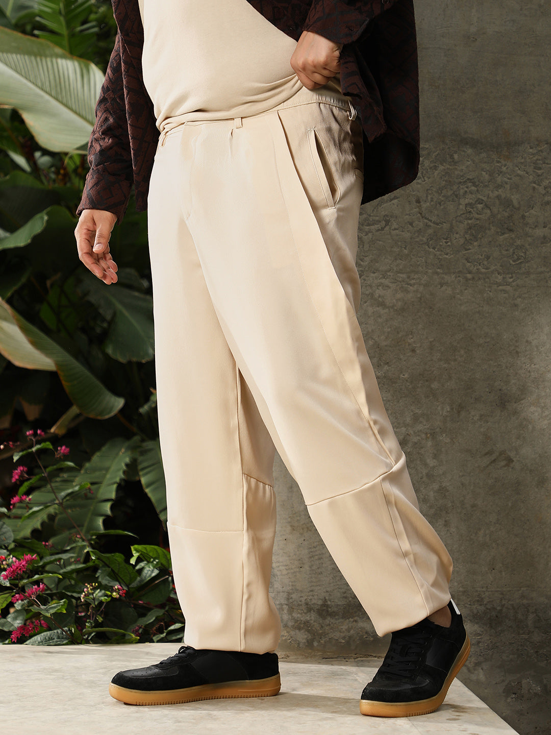 Twill-Panelled Chino Trousers