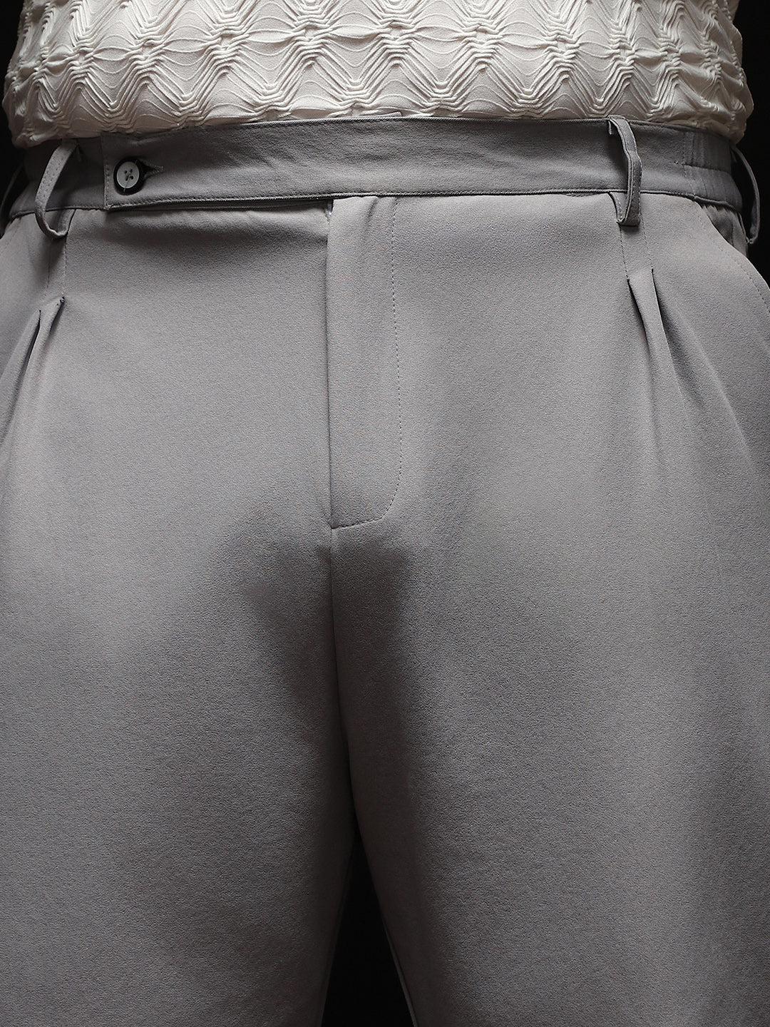 Extended-Waistband Straight Trousers