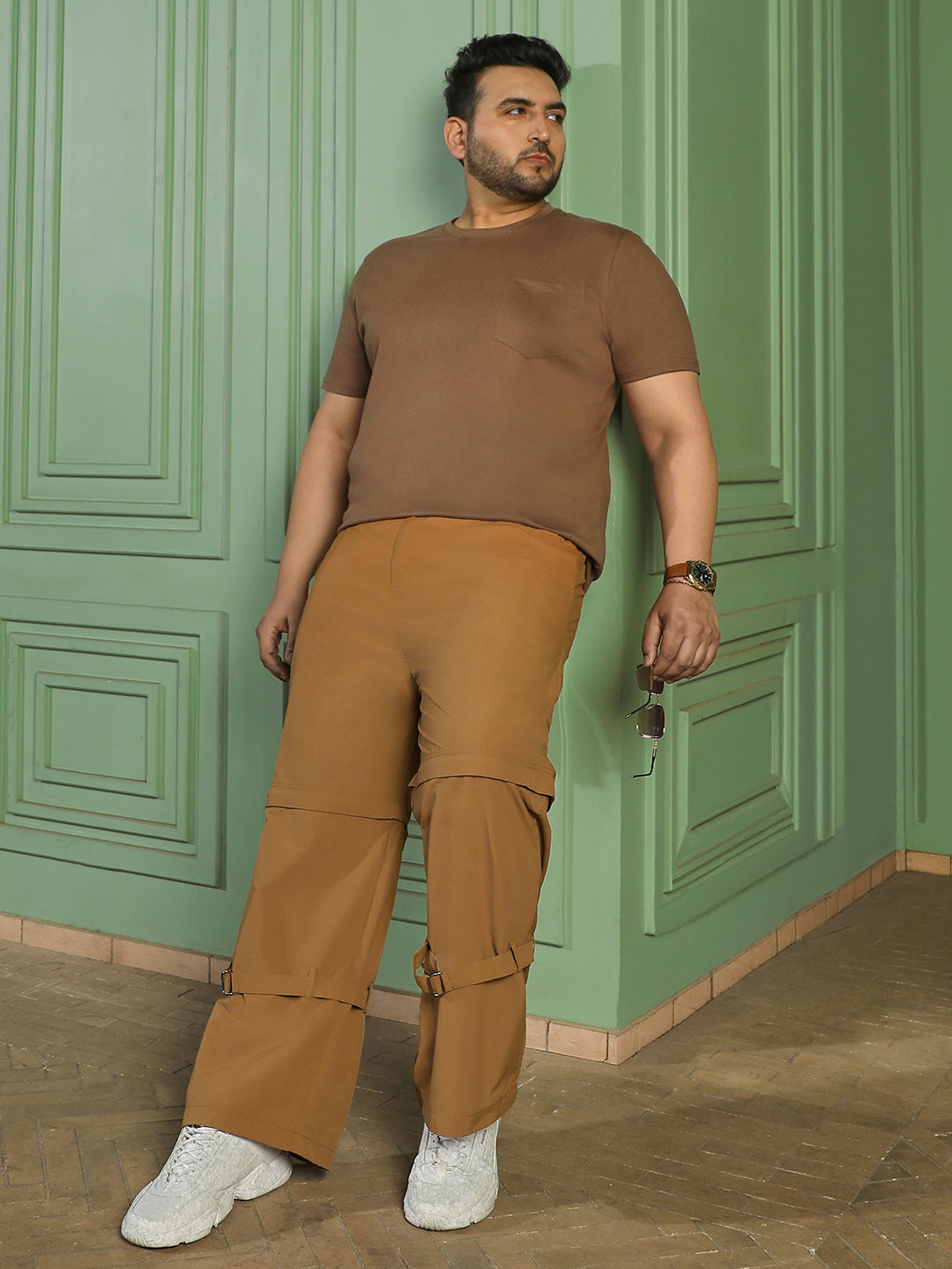 Silver Mid-Rise Straight Fit Cargo Pants