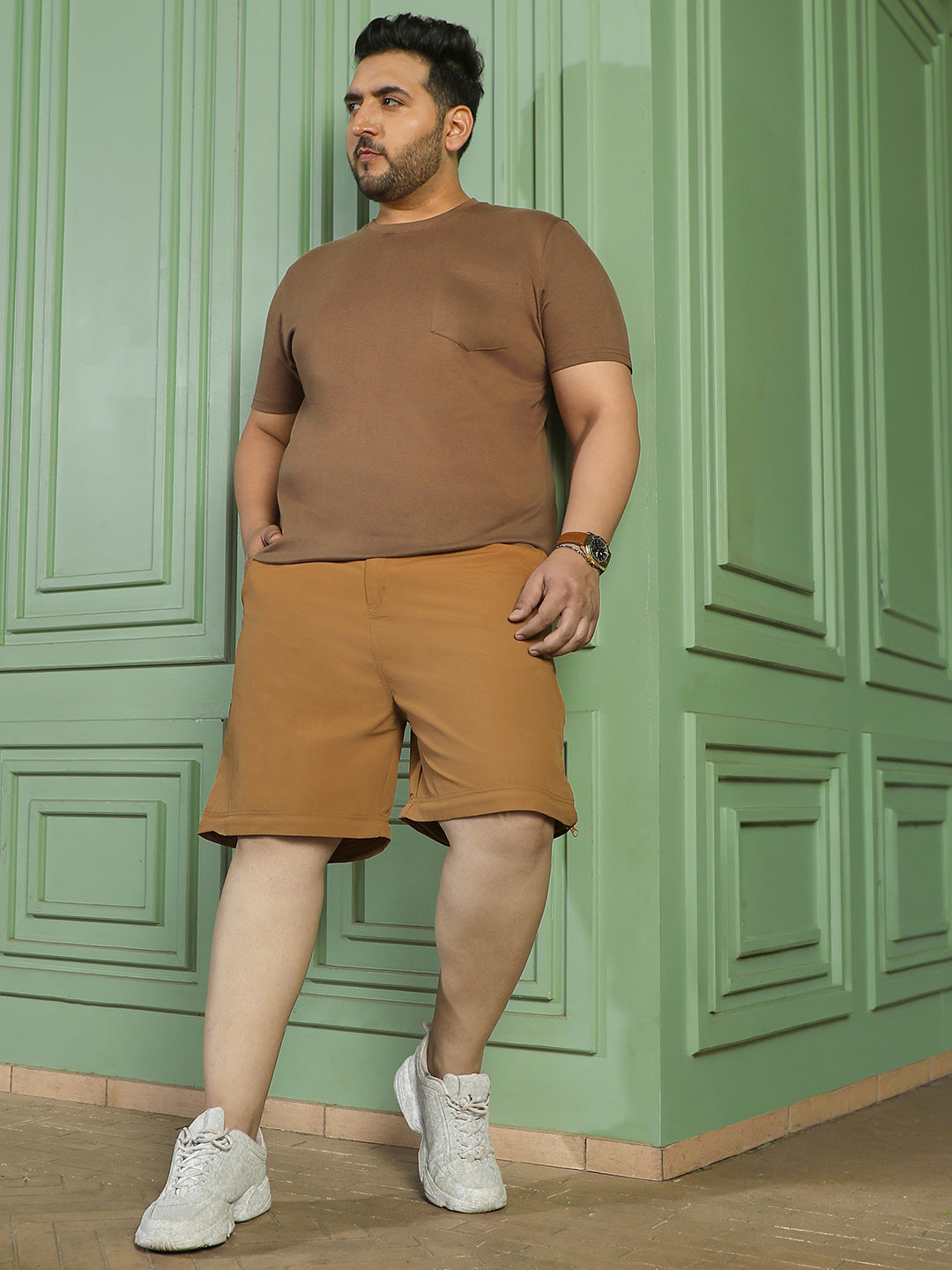 Silver Mid-Rise Straight Fit Cargo Pants