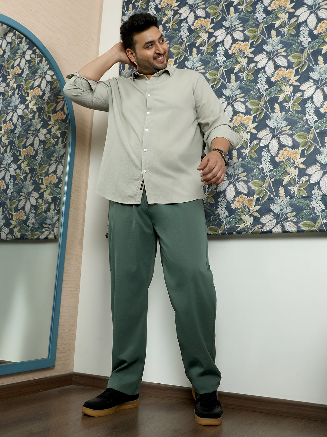 Double-Pleated Tailored Trousers