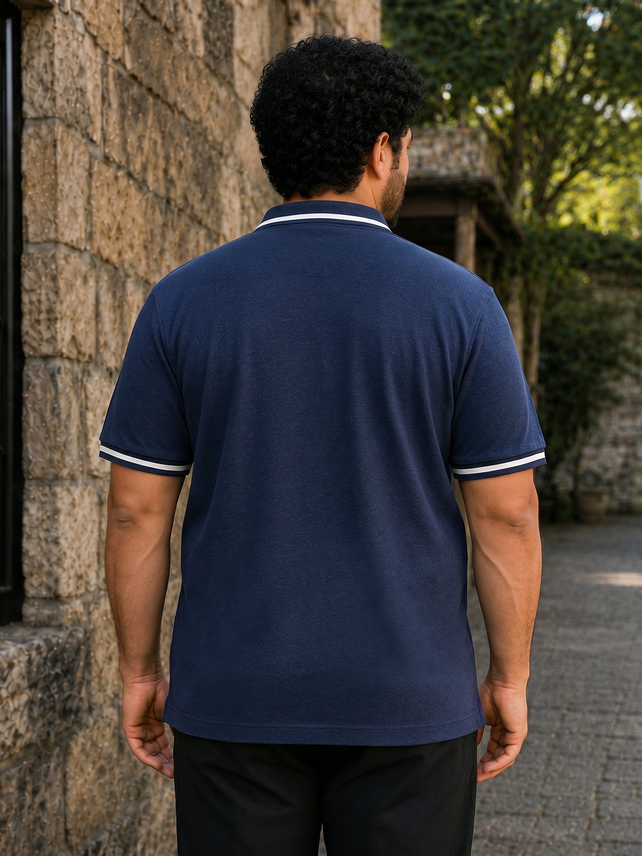 Jacquard Knit Polo T-Shirt