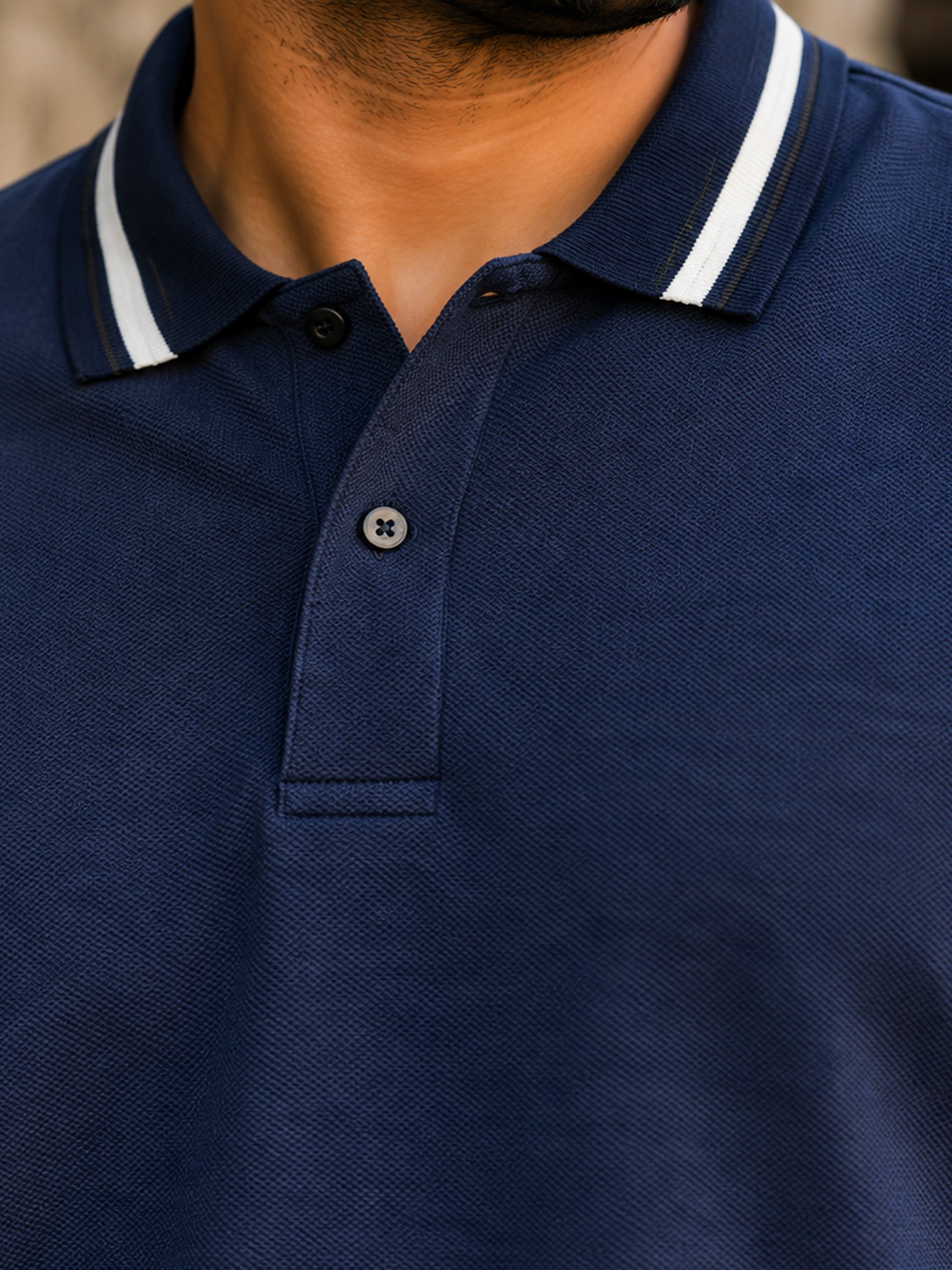 Jacquard Knit Polo T-Shirt