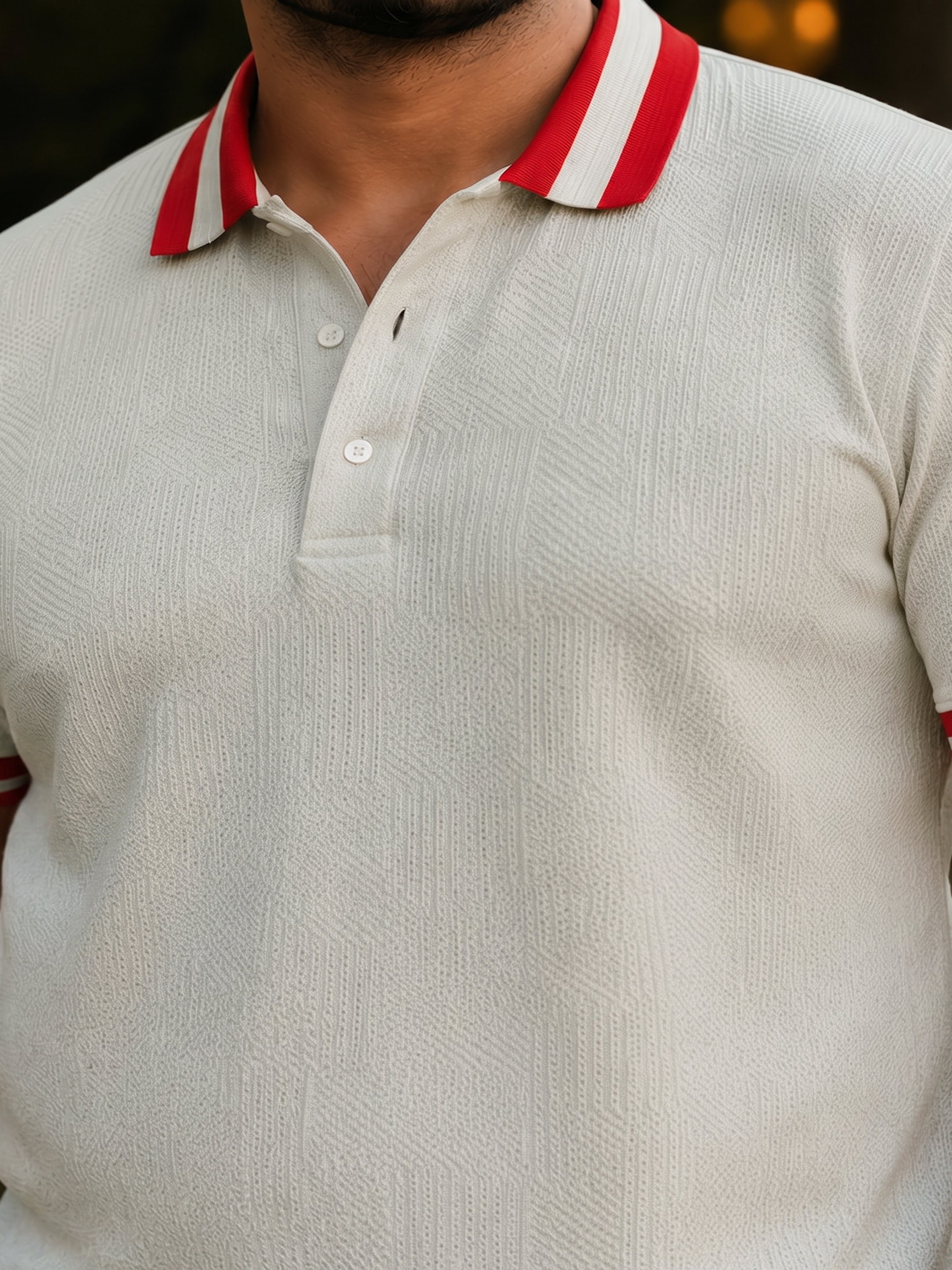 Jacquard Knit Polo T-Shirt