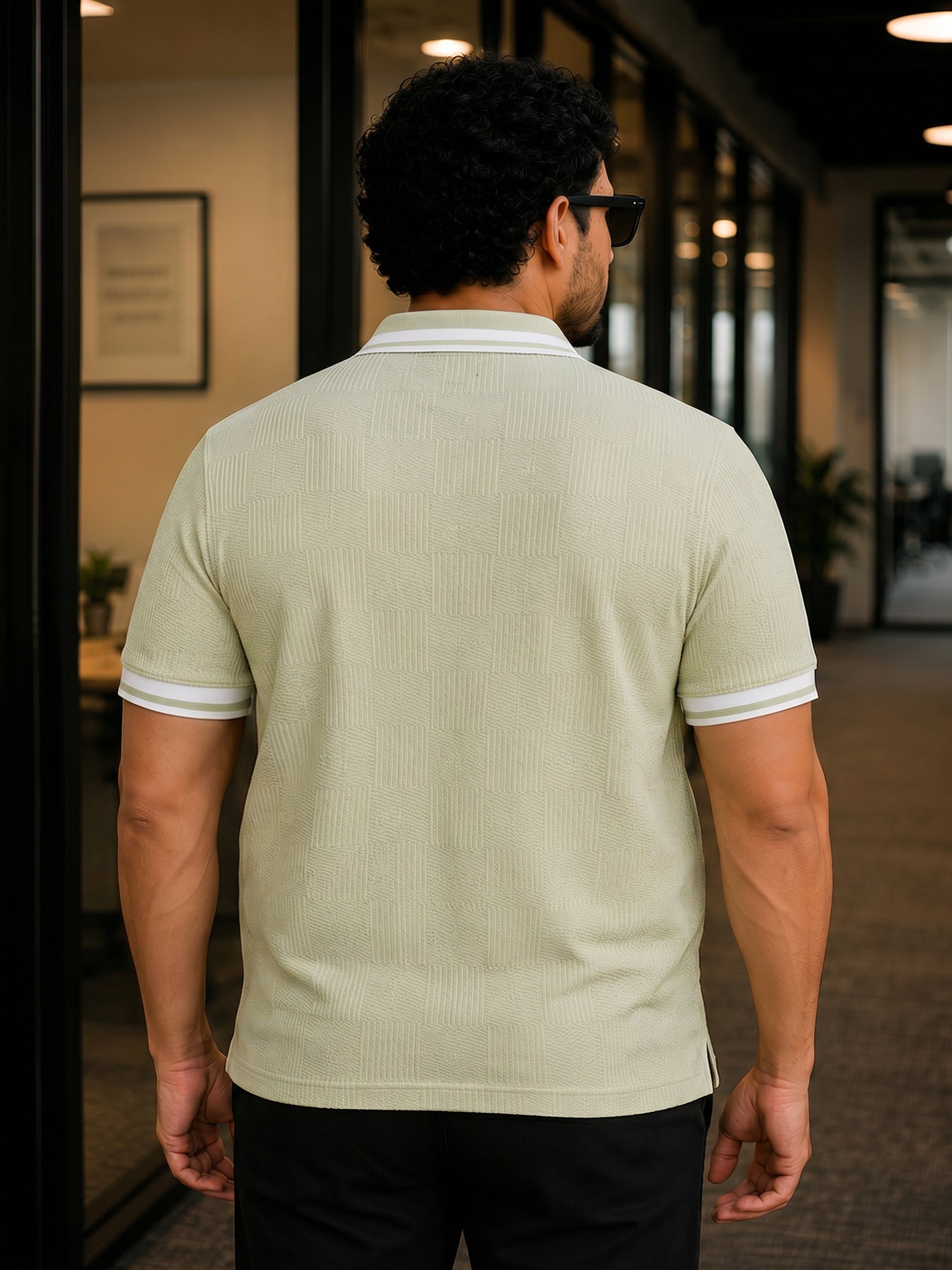 Jacquard Knit Polo T-Shirt