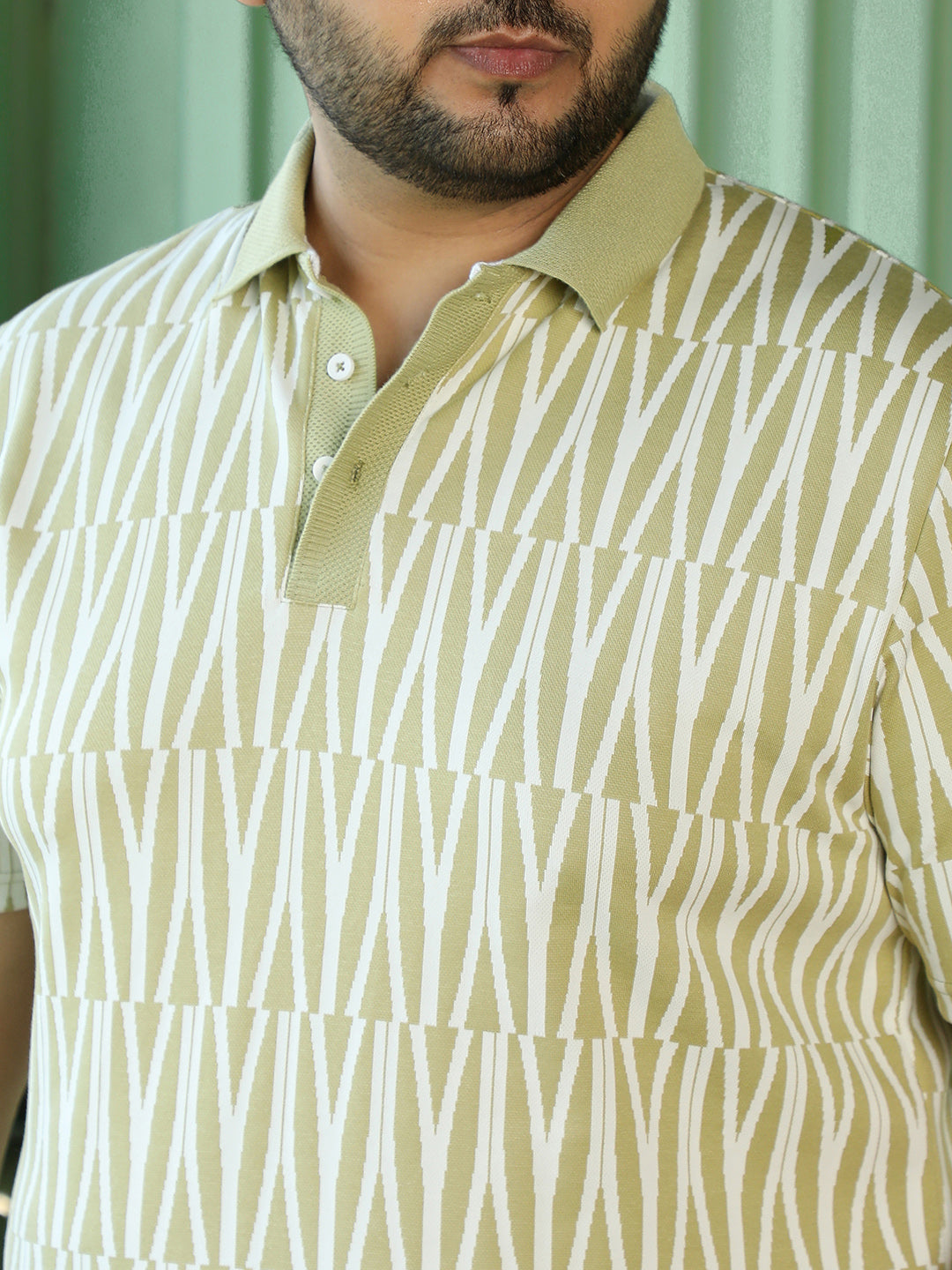 Sage Green Geometric T-Shirt