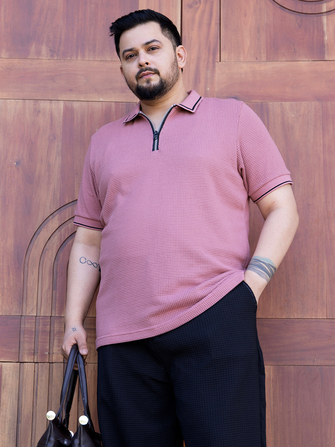 Micro-Waffle Polo T-Shirt