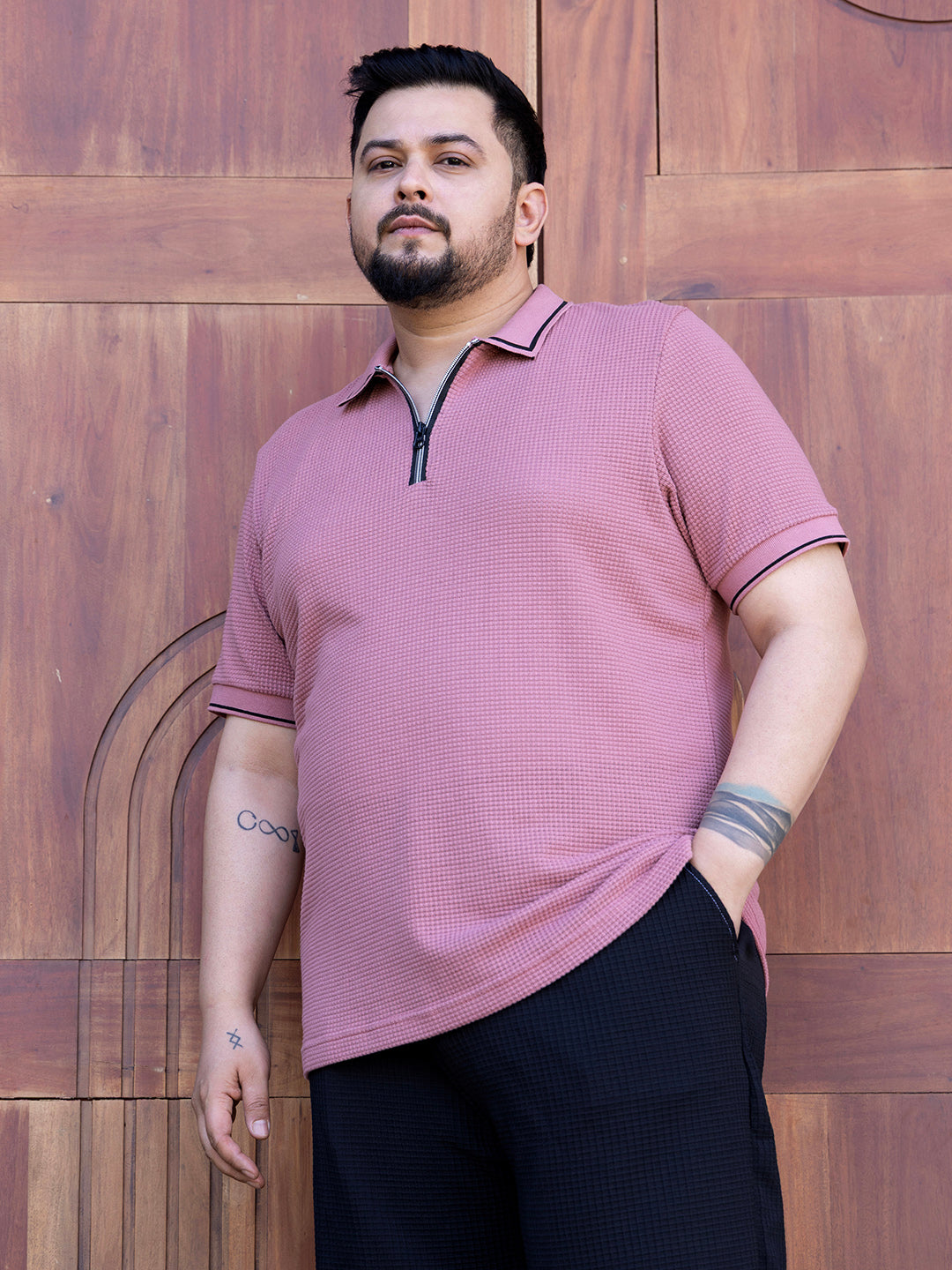 Micro-Waffle Polo T-Shirt