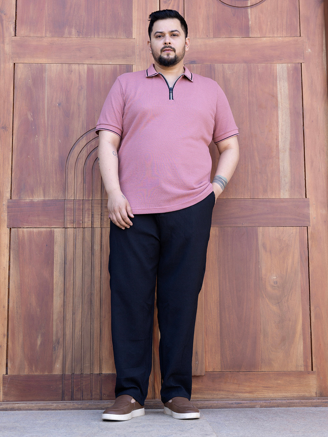 Micro-Waffle Polo T-Shirt