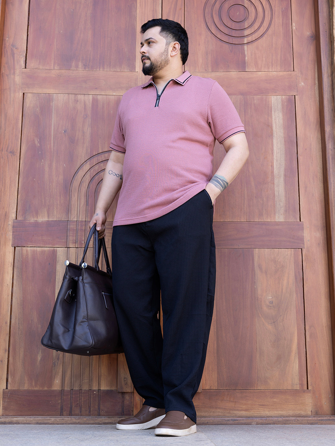 Micro-Waffle Polo T-Shirt