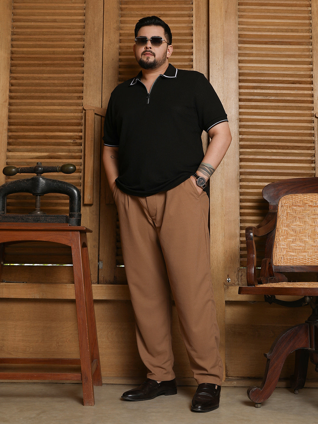 Micro-Waffle Polo T-Shirt